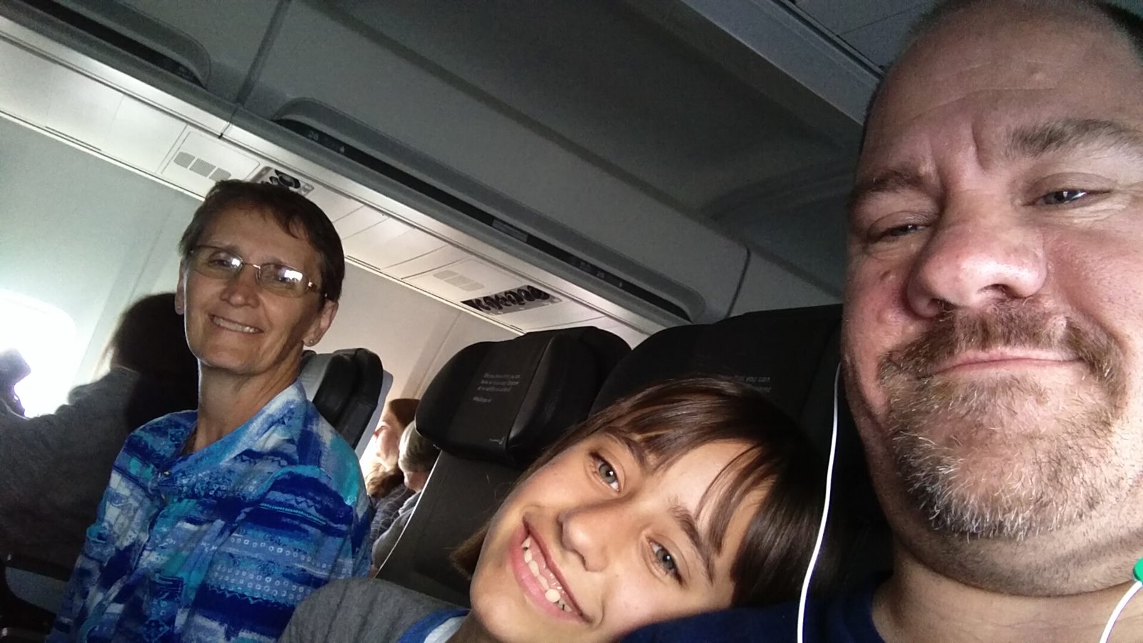 Grandma, Lisa and me on the flight to Copenhagen