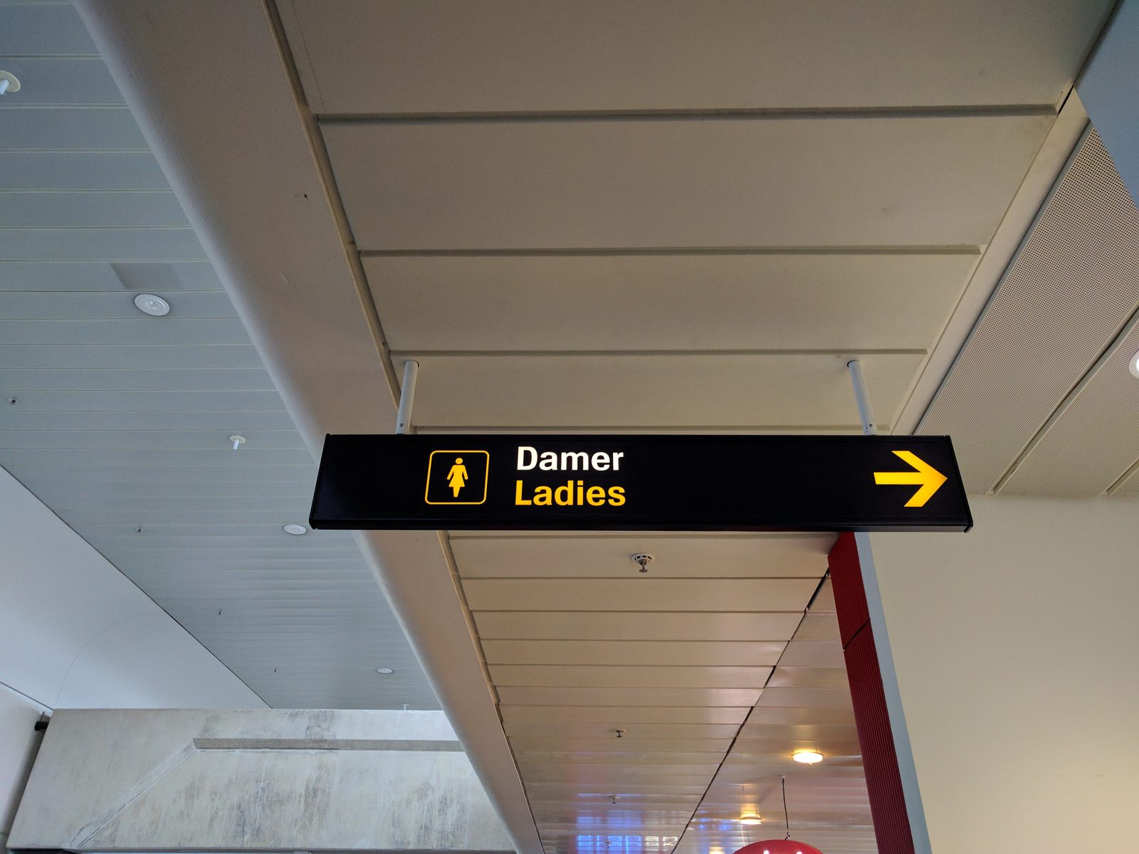 Danish signage waiting for us at the arrival gate