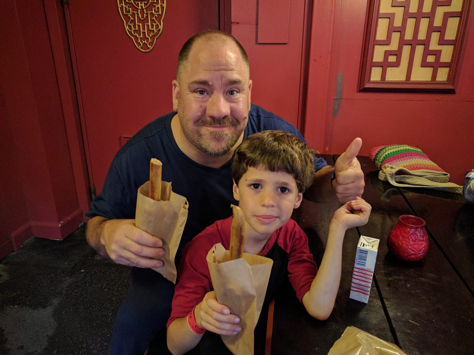 Thomas and me share a snack at Tivoli