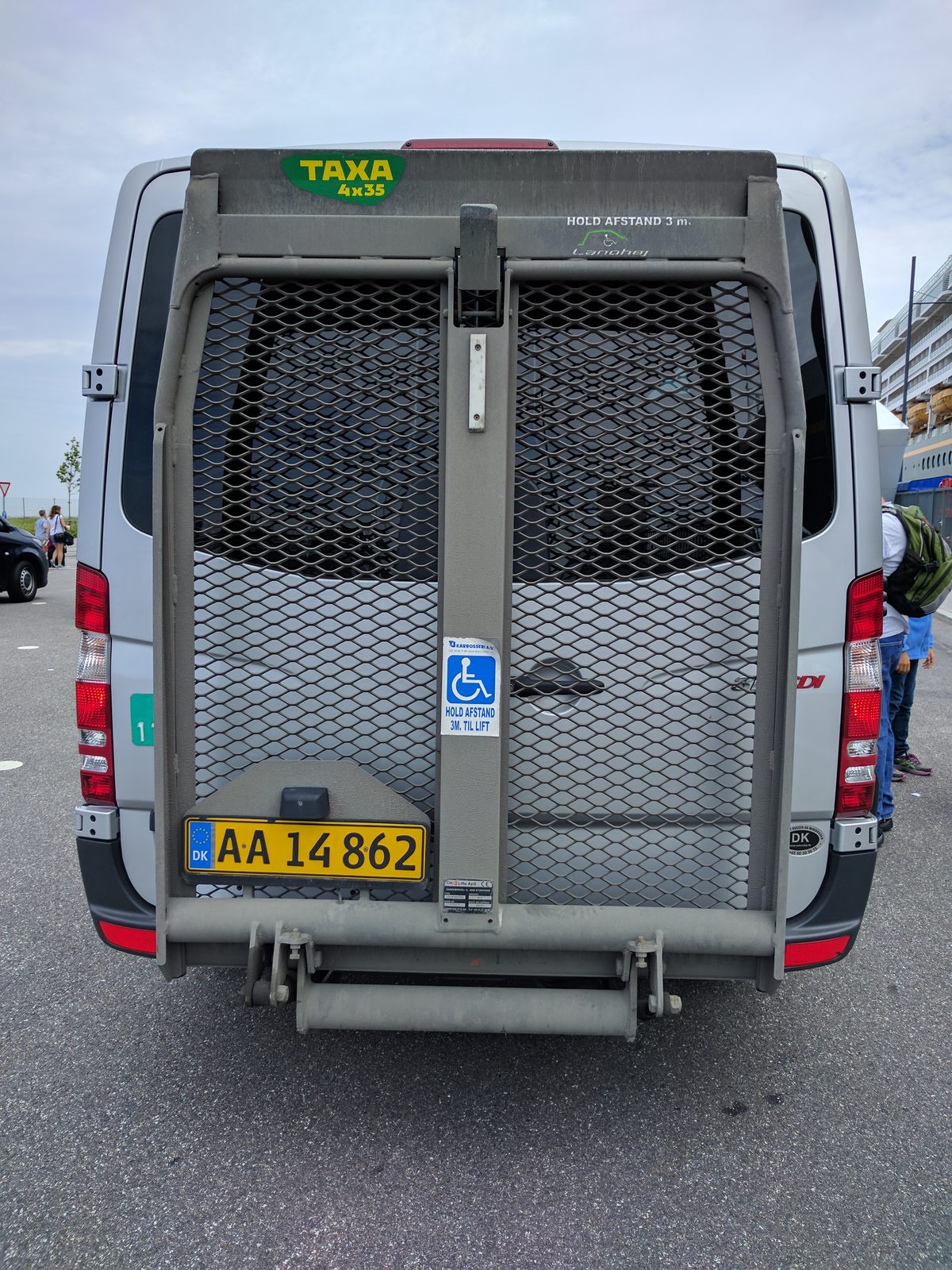 Our taxi to the cruise terminal
