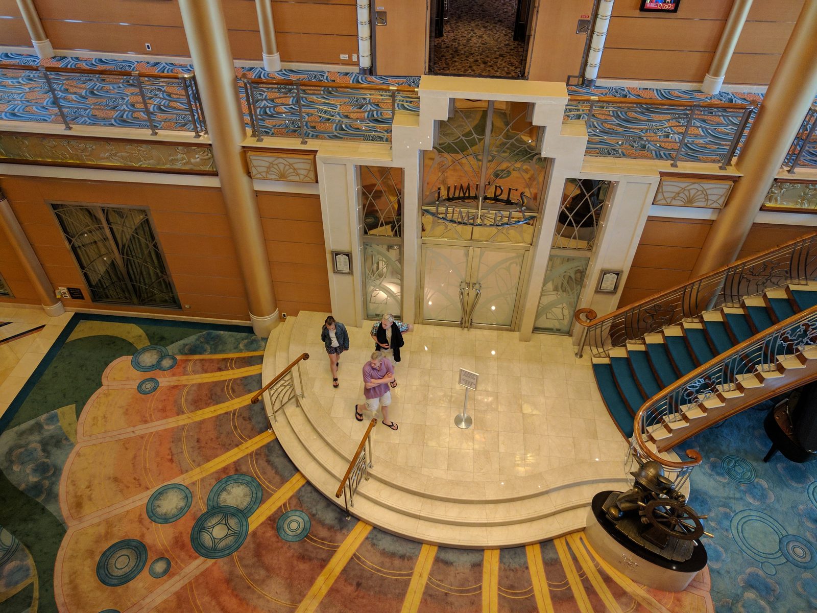 The atrium lobby on the Disney Magic