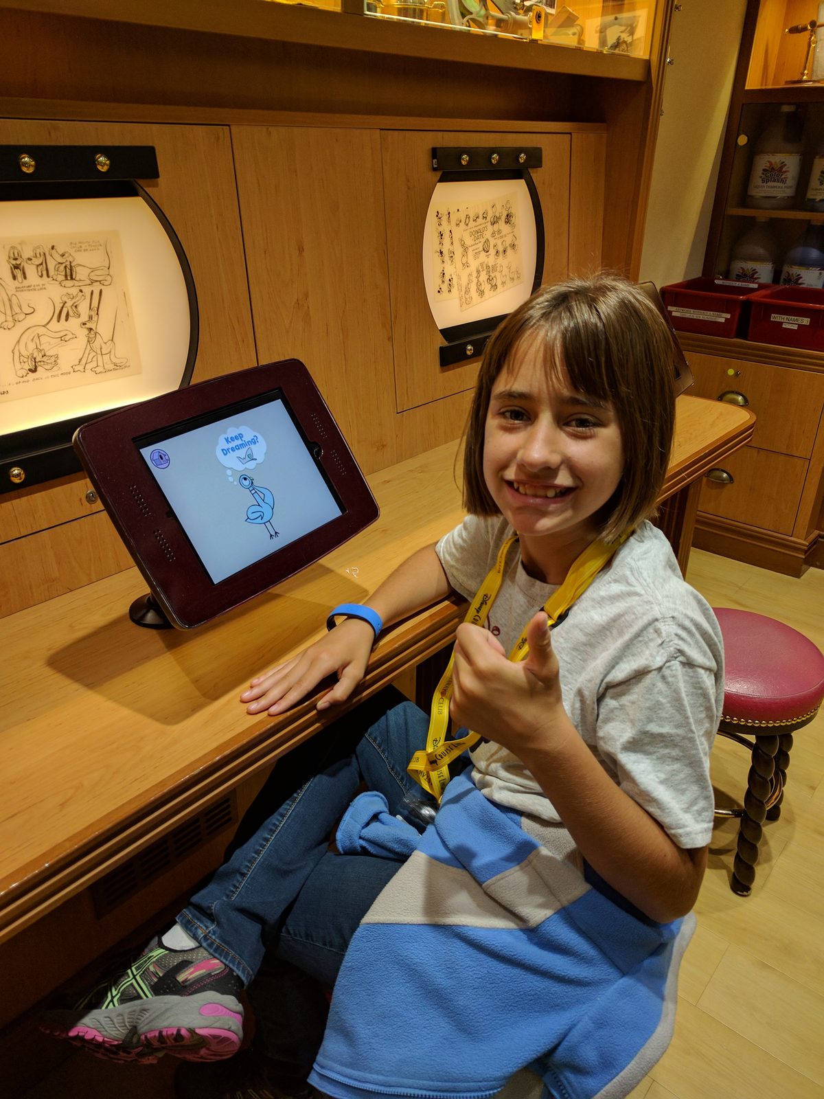 Lisa at the Animator's Studio tablet