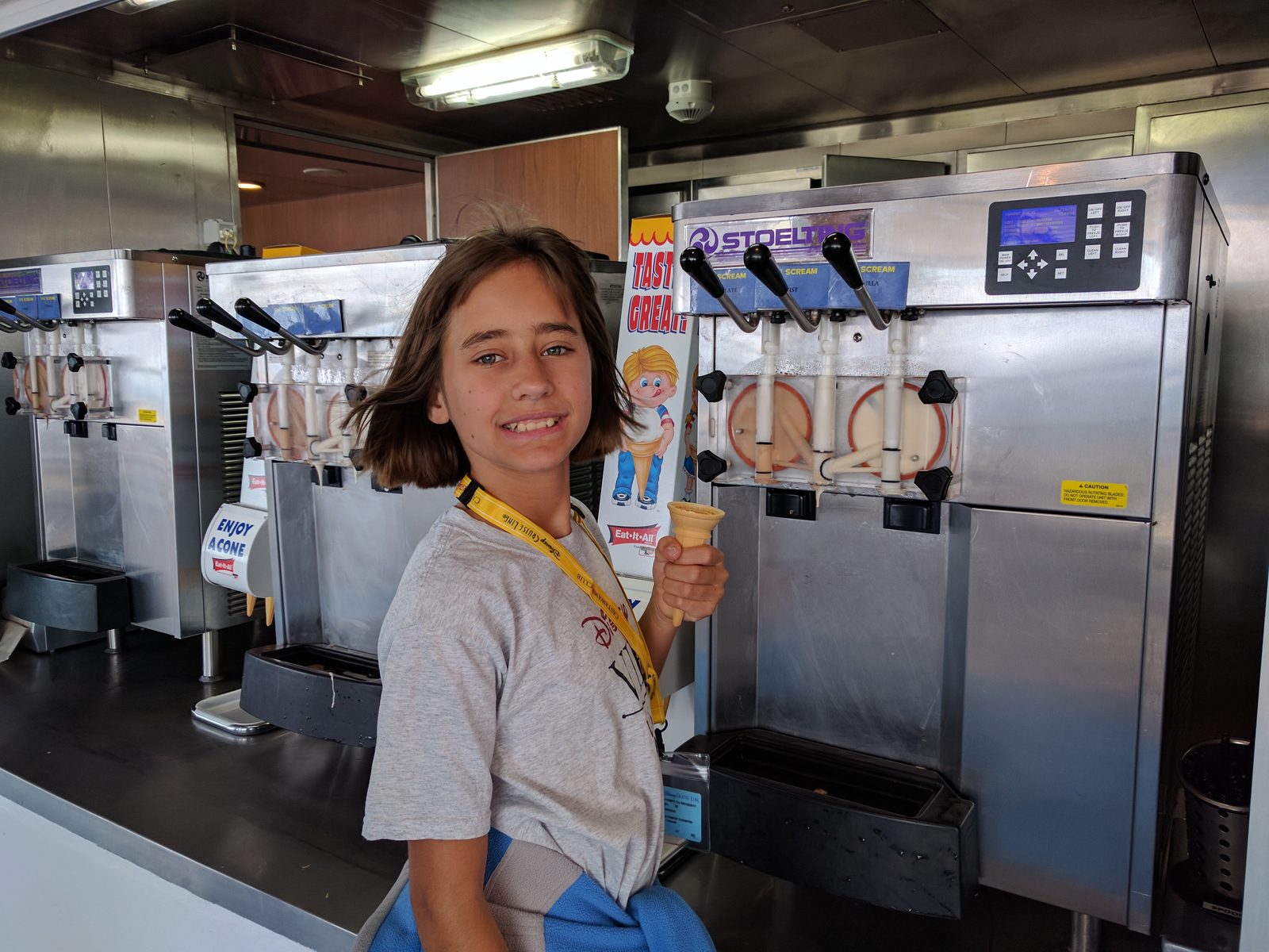 Lisa's soft-serve break in the Oceaneer Club