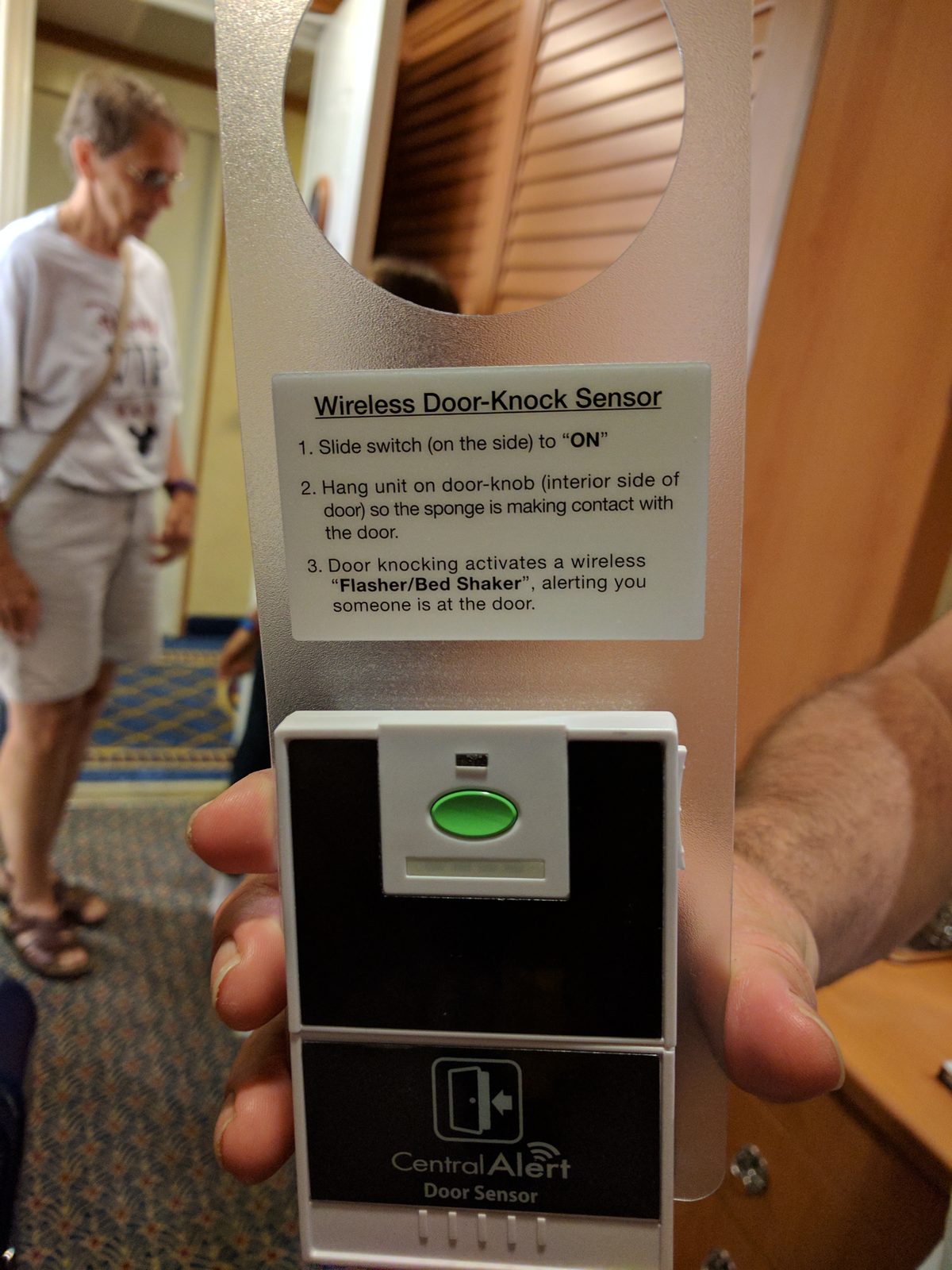 Grandma reads up on Lisa's door-knock sensor