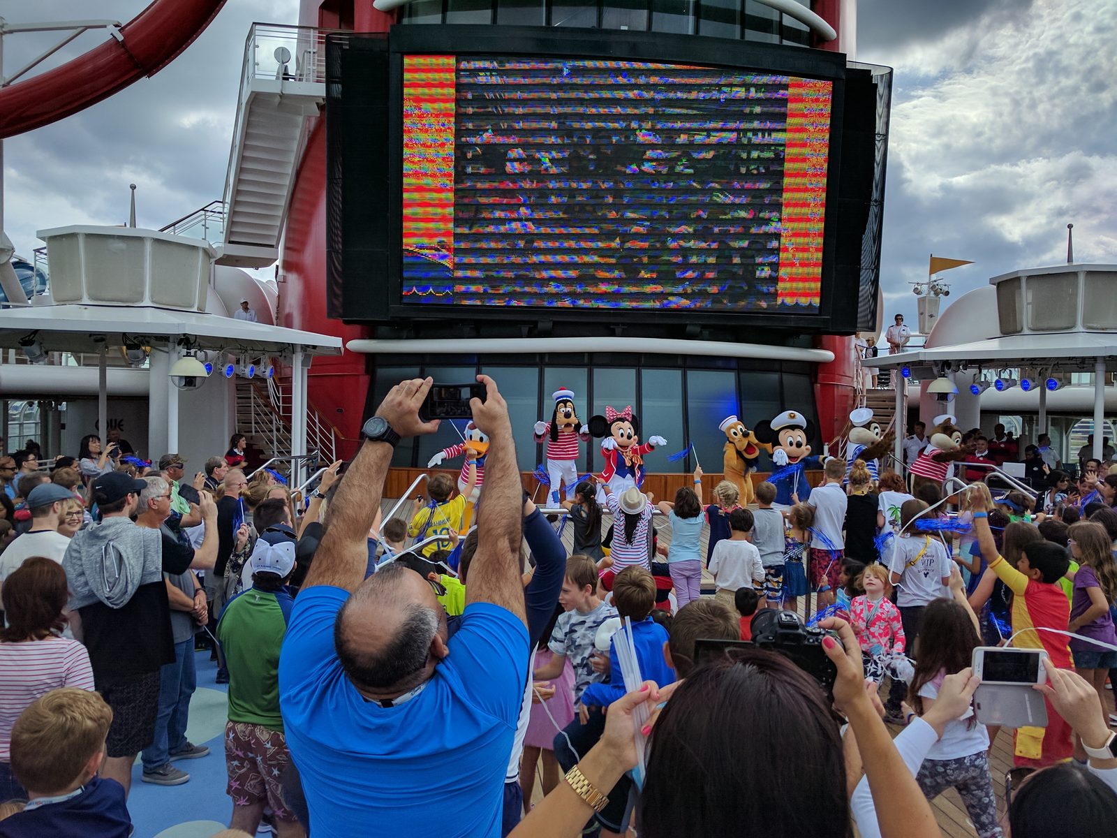 Mickey and friends at the Adventures Away deck party