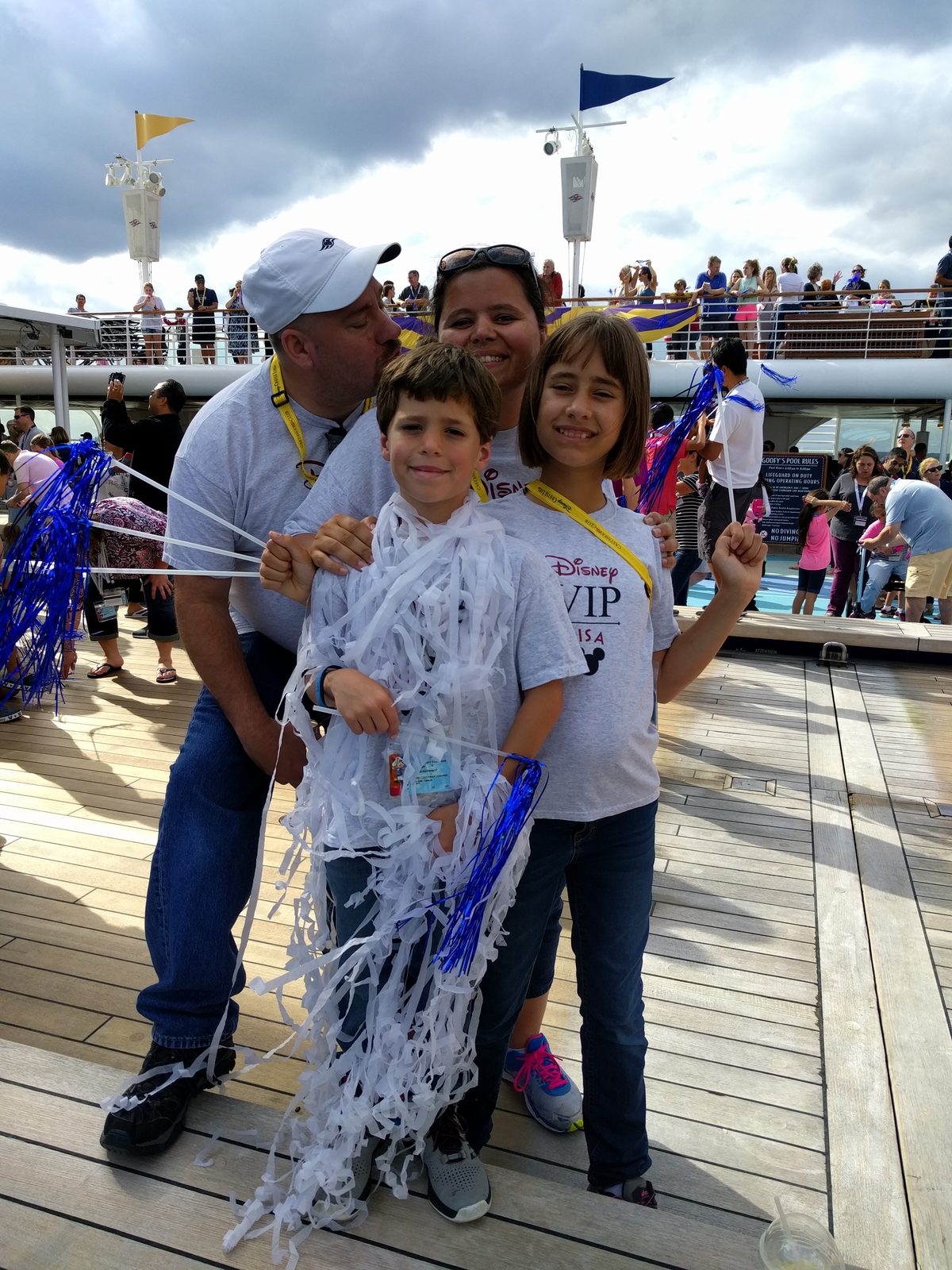 Streamers fly as we dance at the Sailing Away party