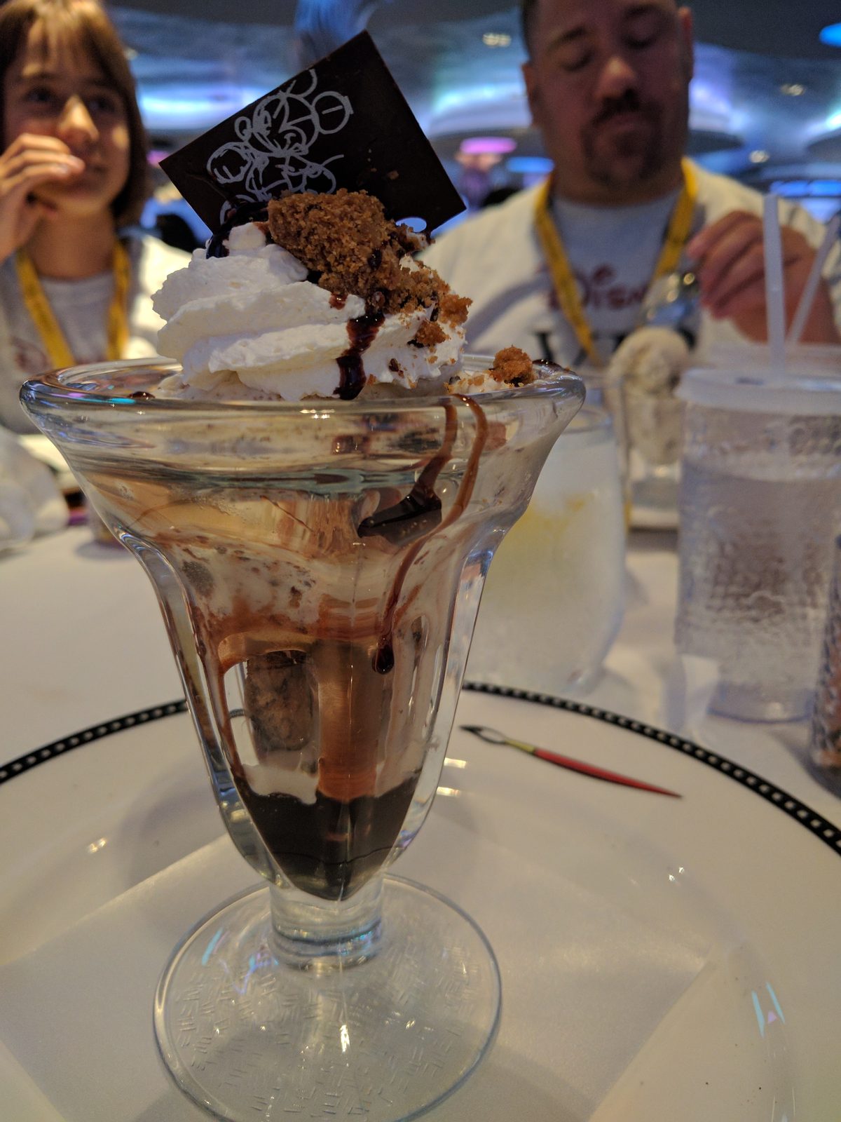 Chocolate sundae at dinner on the Magic
