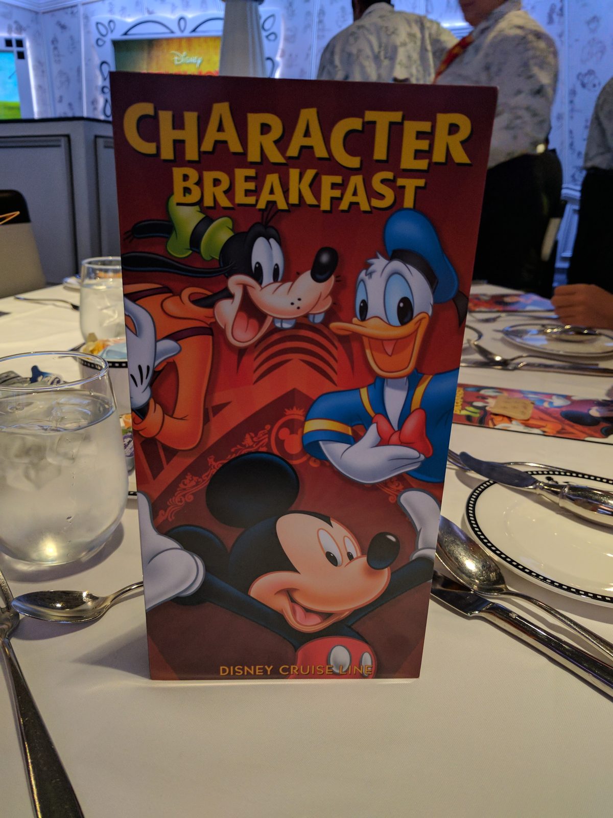 Our character breakfast menu, Mickey and friends
