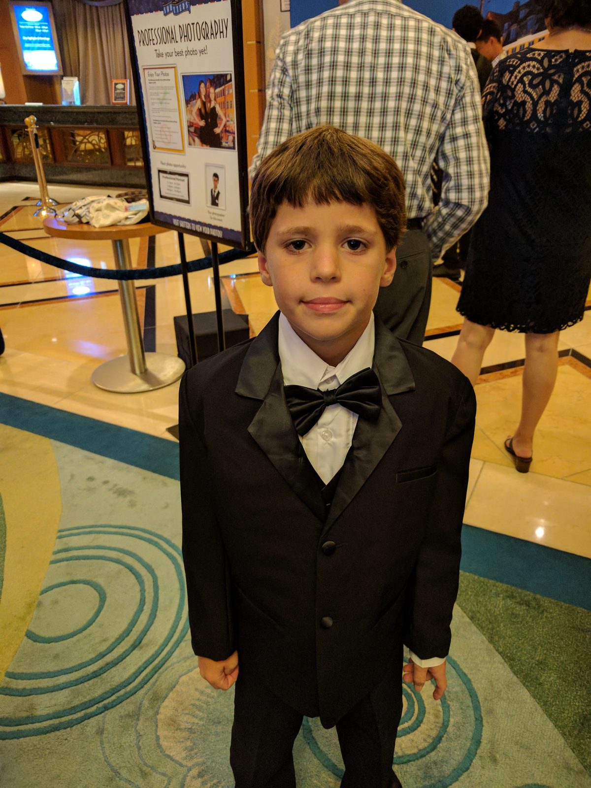 Thomas dressed up for formal night on the Magic
