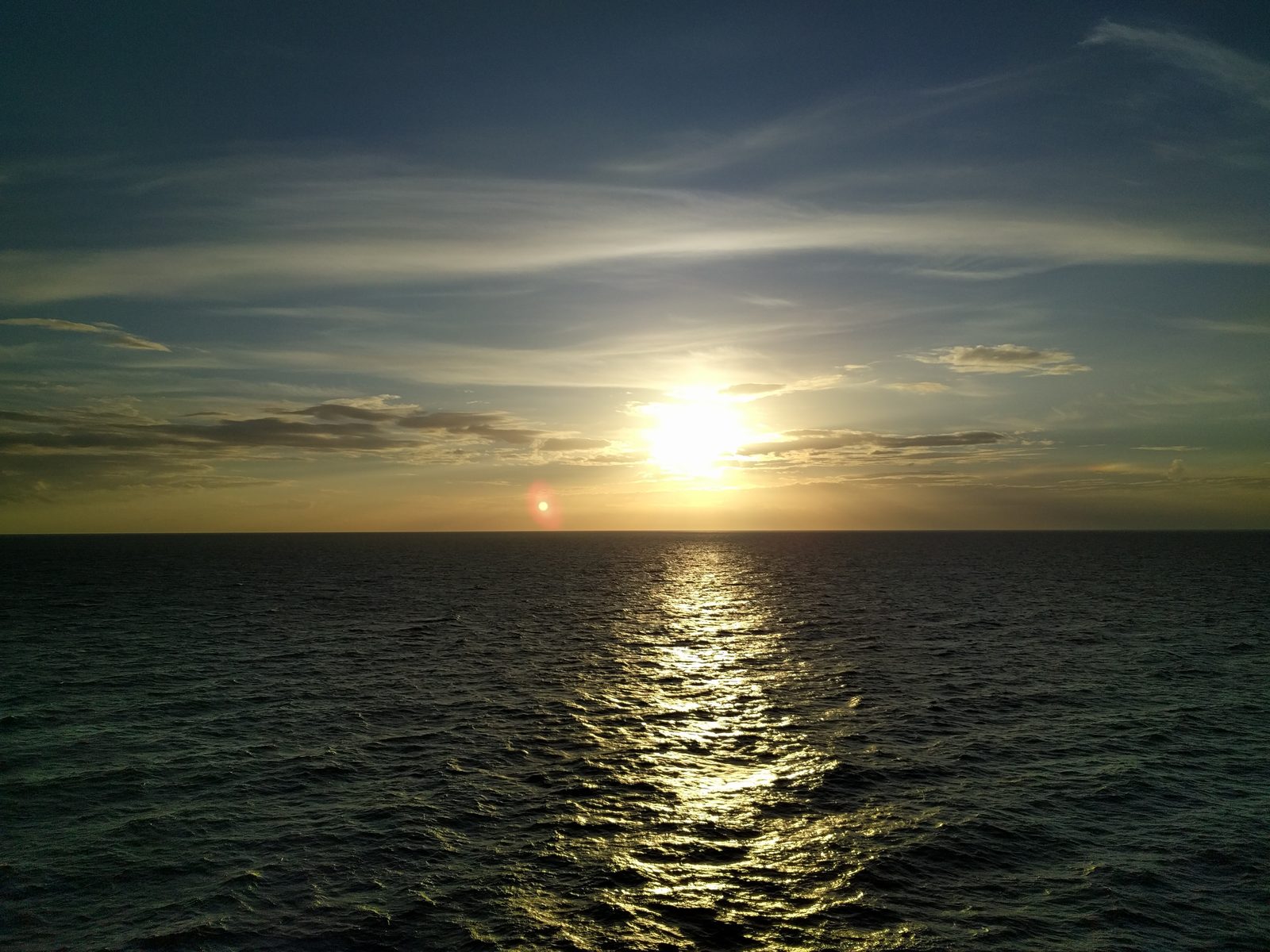 Sunset at sea on the way to Stockholm