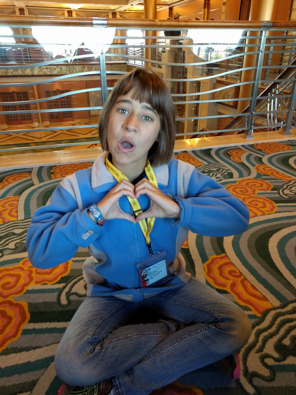 Lisa making a heart before our Helsinki port adventure