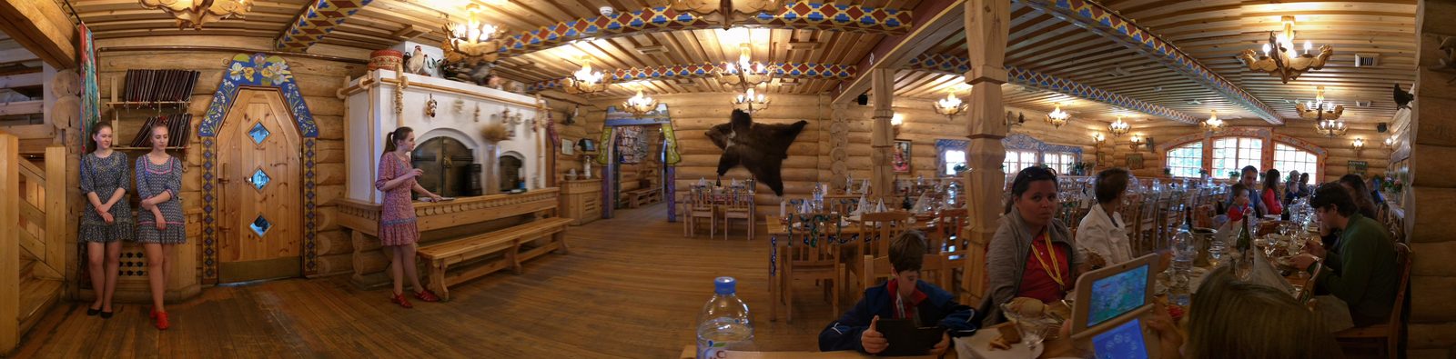 Lunch in the wooden dining hall at Pavlovsk