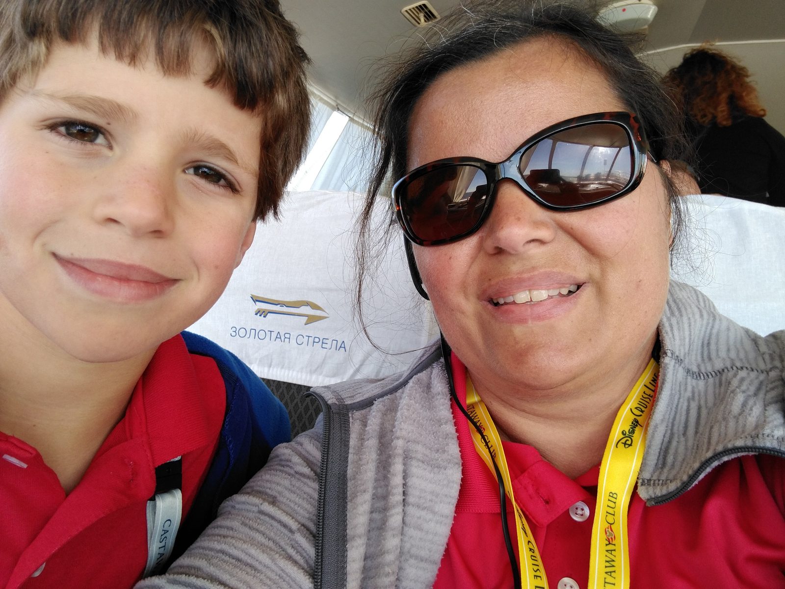 Thomas and Kathy on the hydrofoil back to the ship