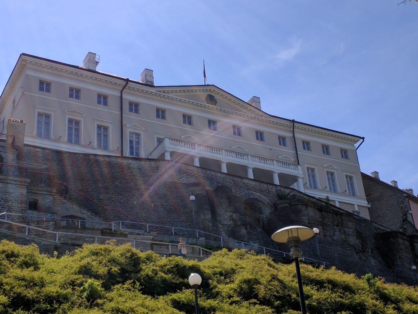 A big cream building on the hill in Tallinn Old Town