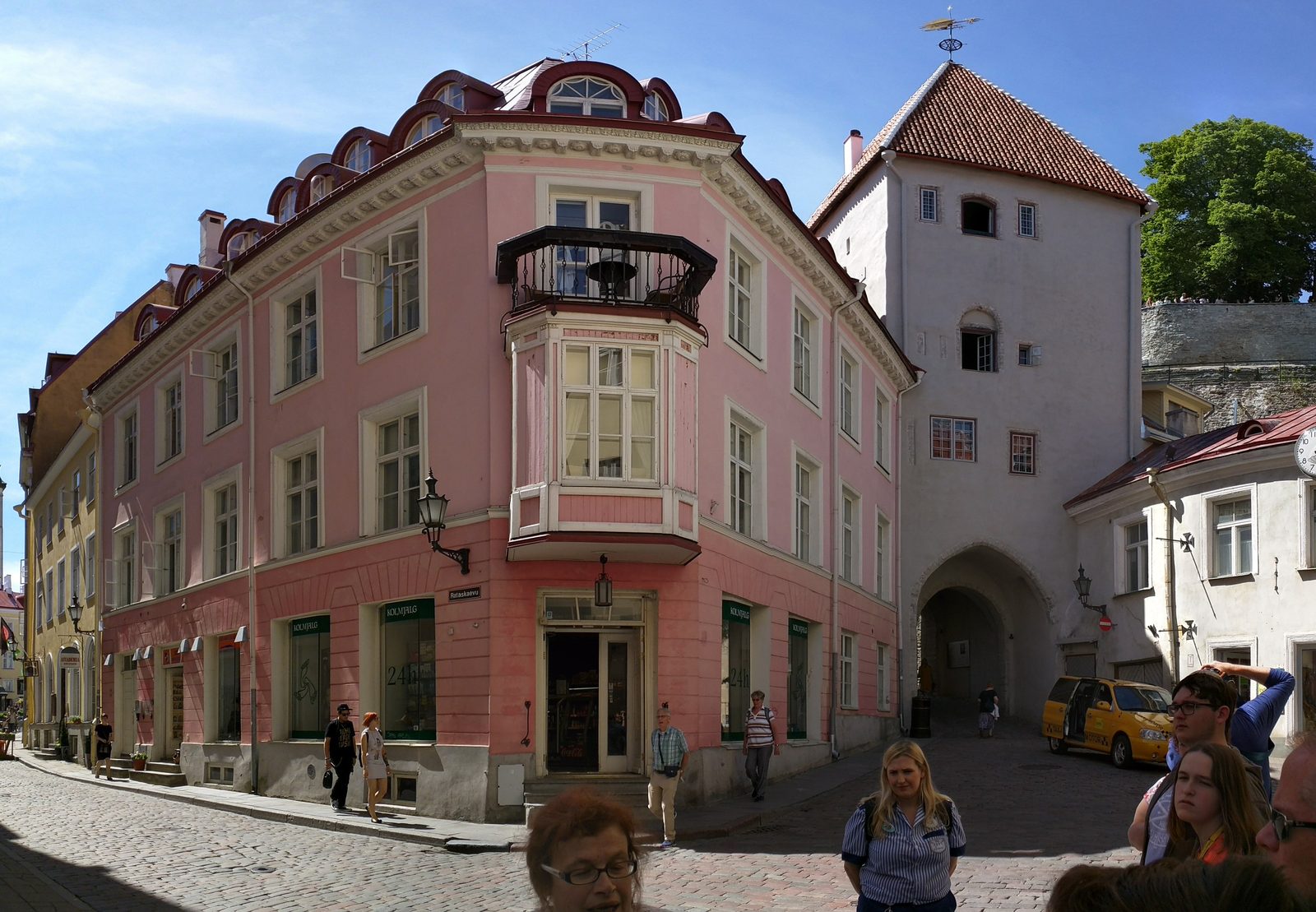 A corner building by the town gate in Tallinn
