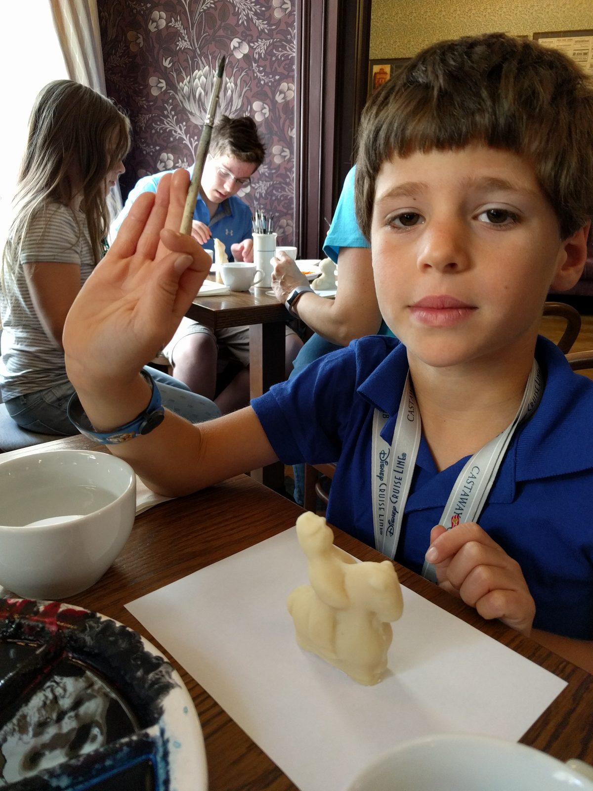 Painting our marzipan figures in Tallinn