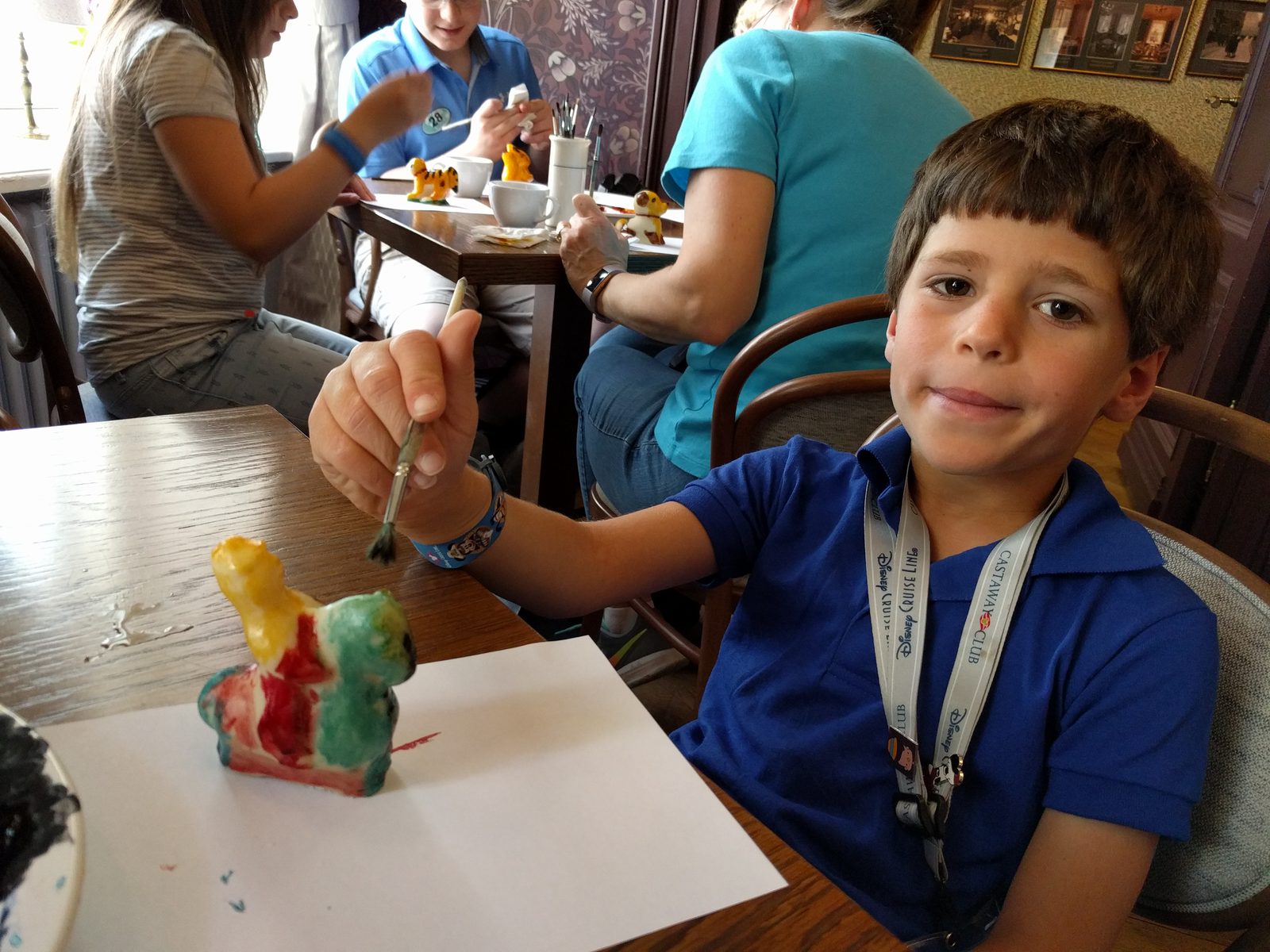 Thomas paints his own marzipan animal