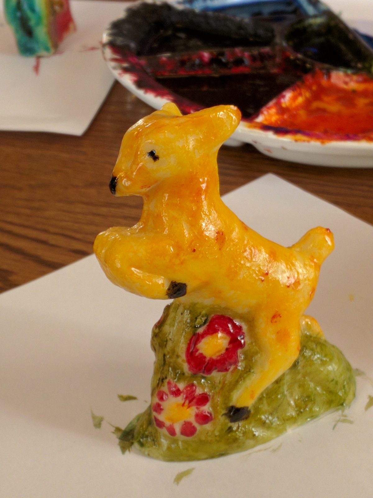 A painted marzipan deer from the Tallinn workshop