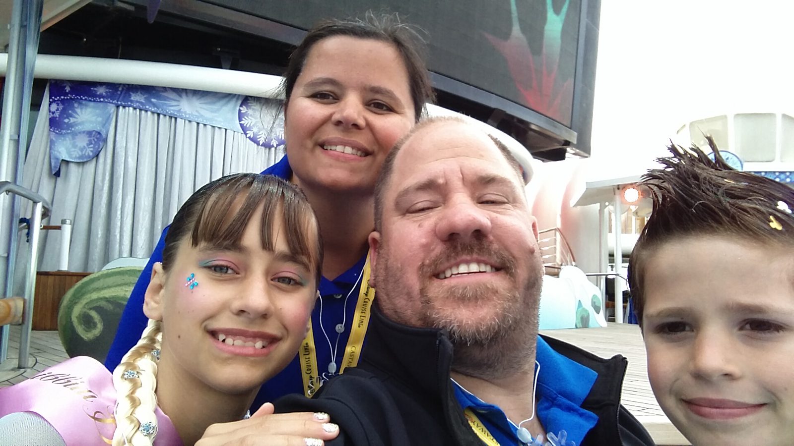 The four of us, evening selfie on deck