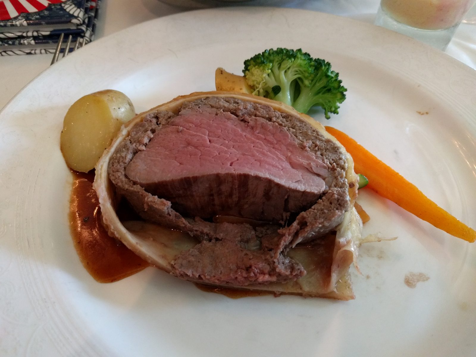 Steak dinner on our last night at sea