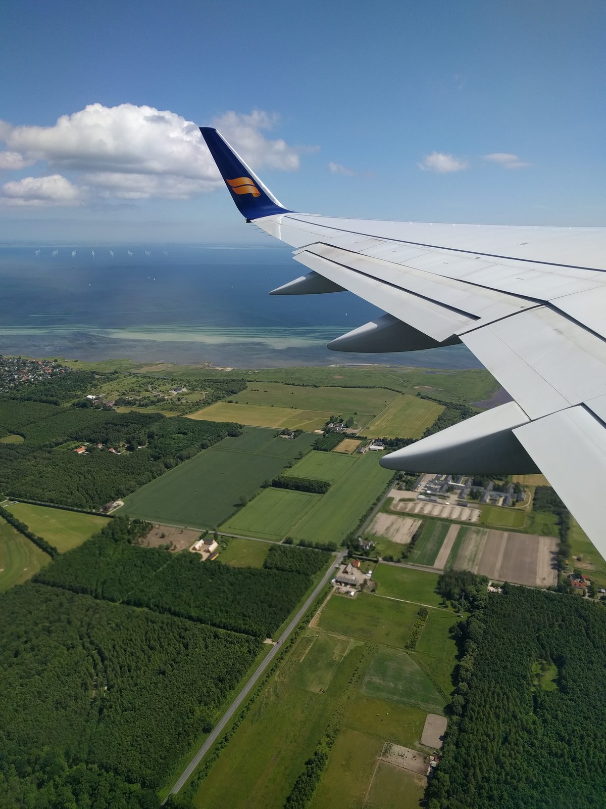 Danish farmland from the plane window