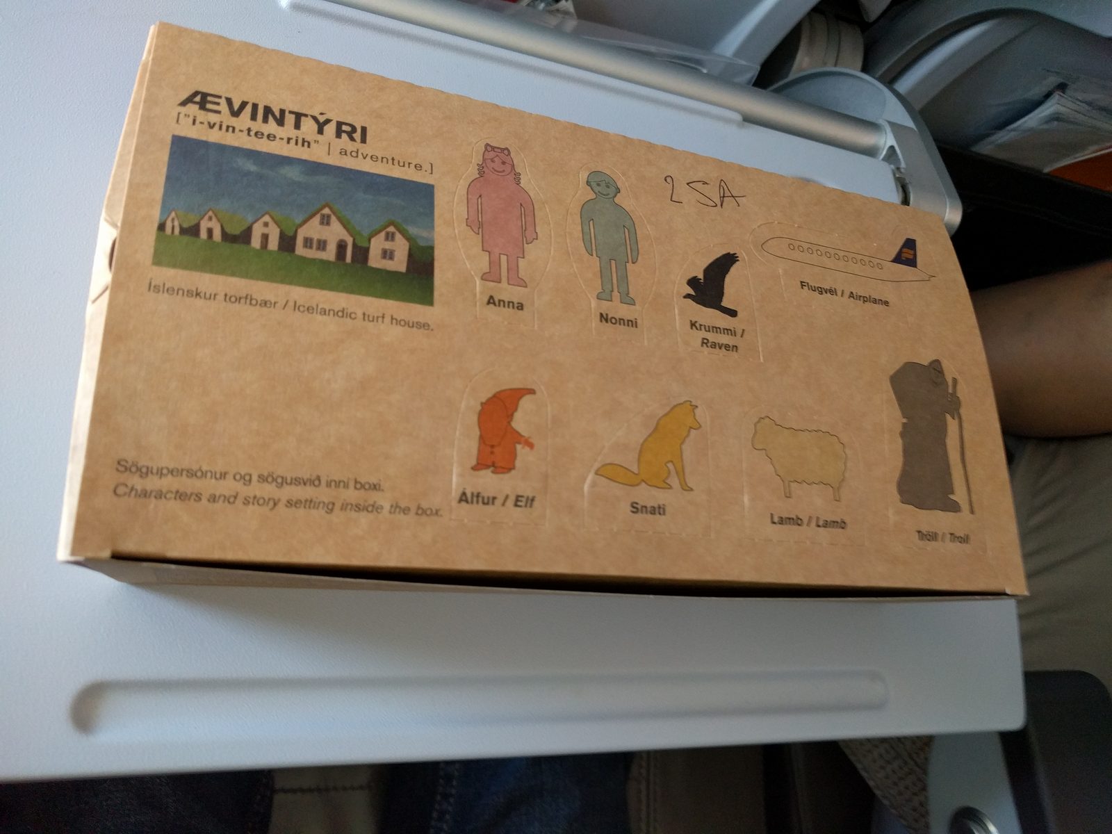 Our Icelandic snack box on the flight to Keflavik