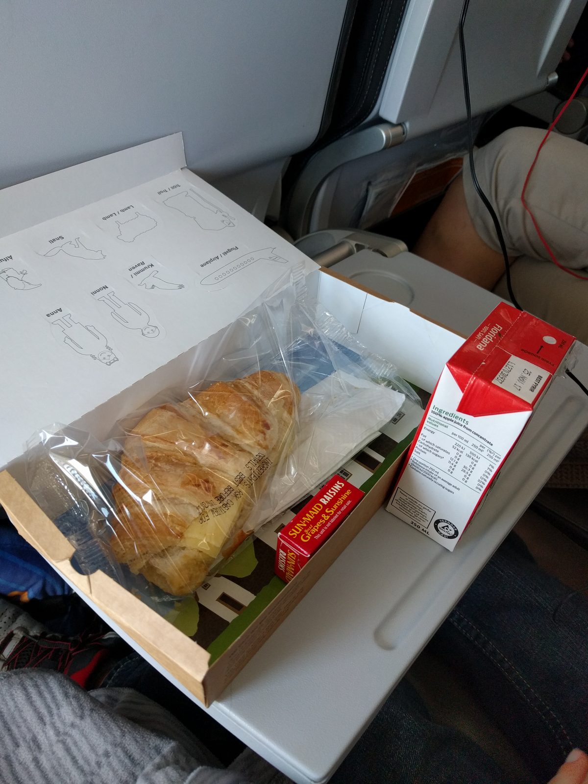 A meal box on the Icelandair flight