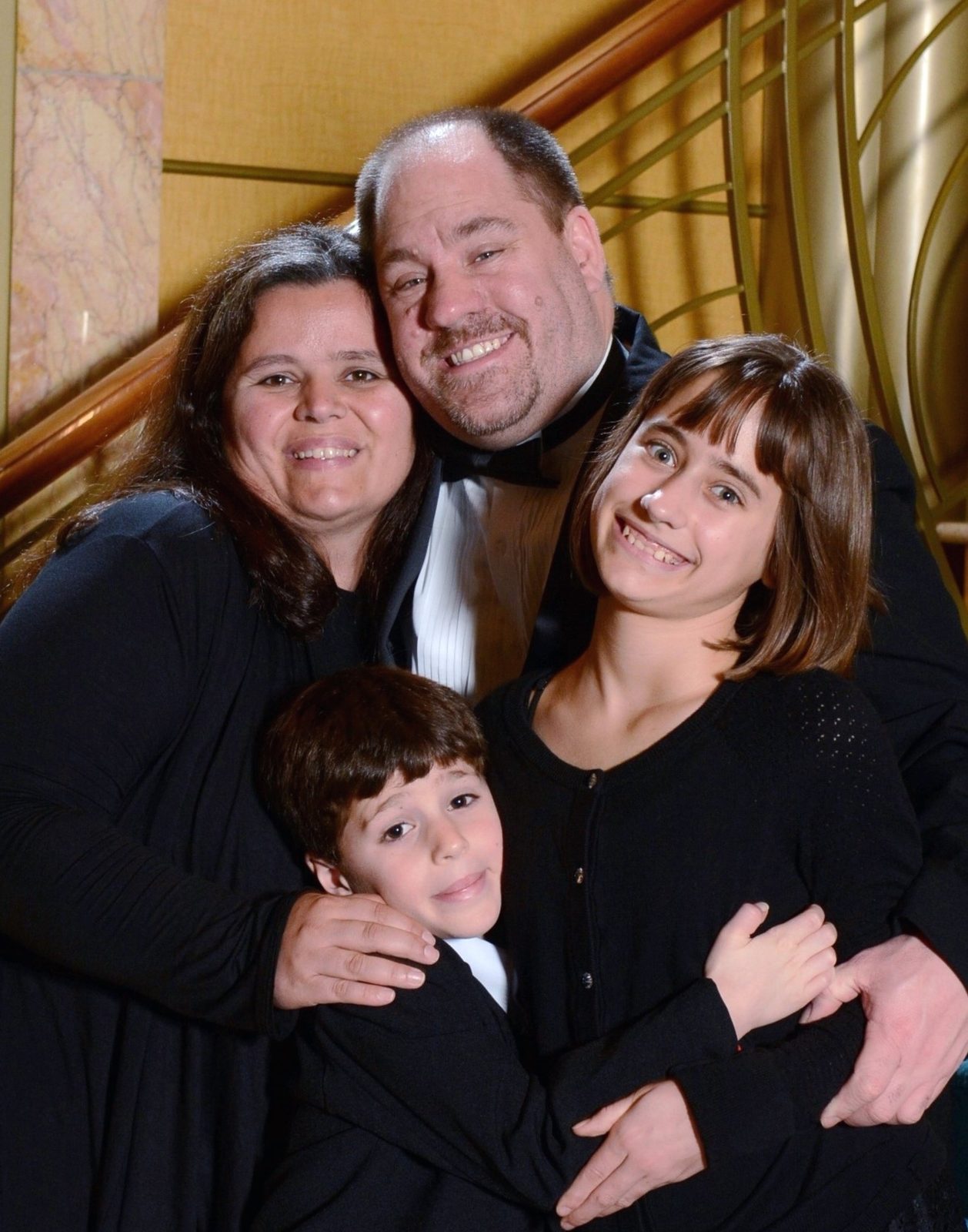Us on the staircase, dressed up for formal night