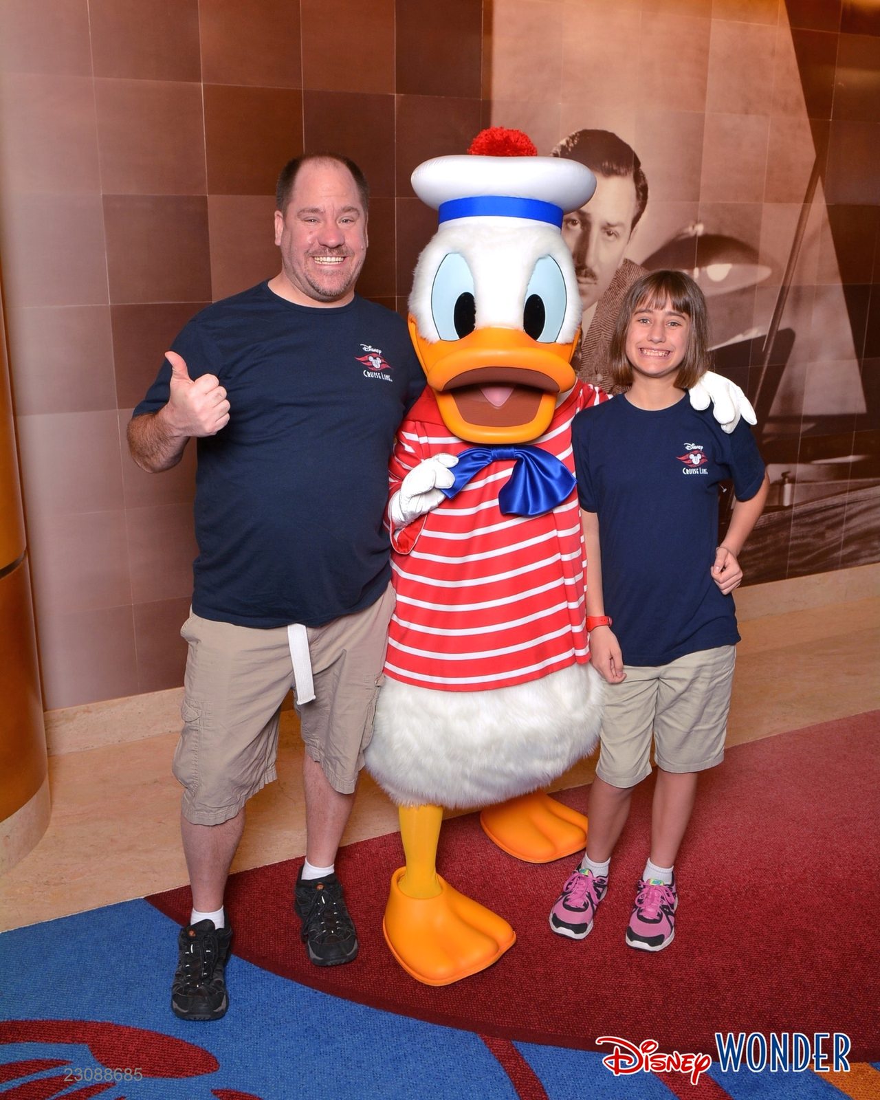 Michael, Donald in his sailor outfit and Lisa on the Wonder