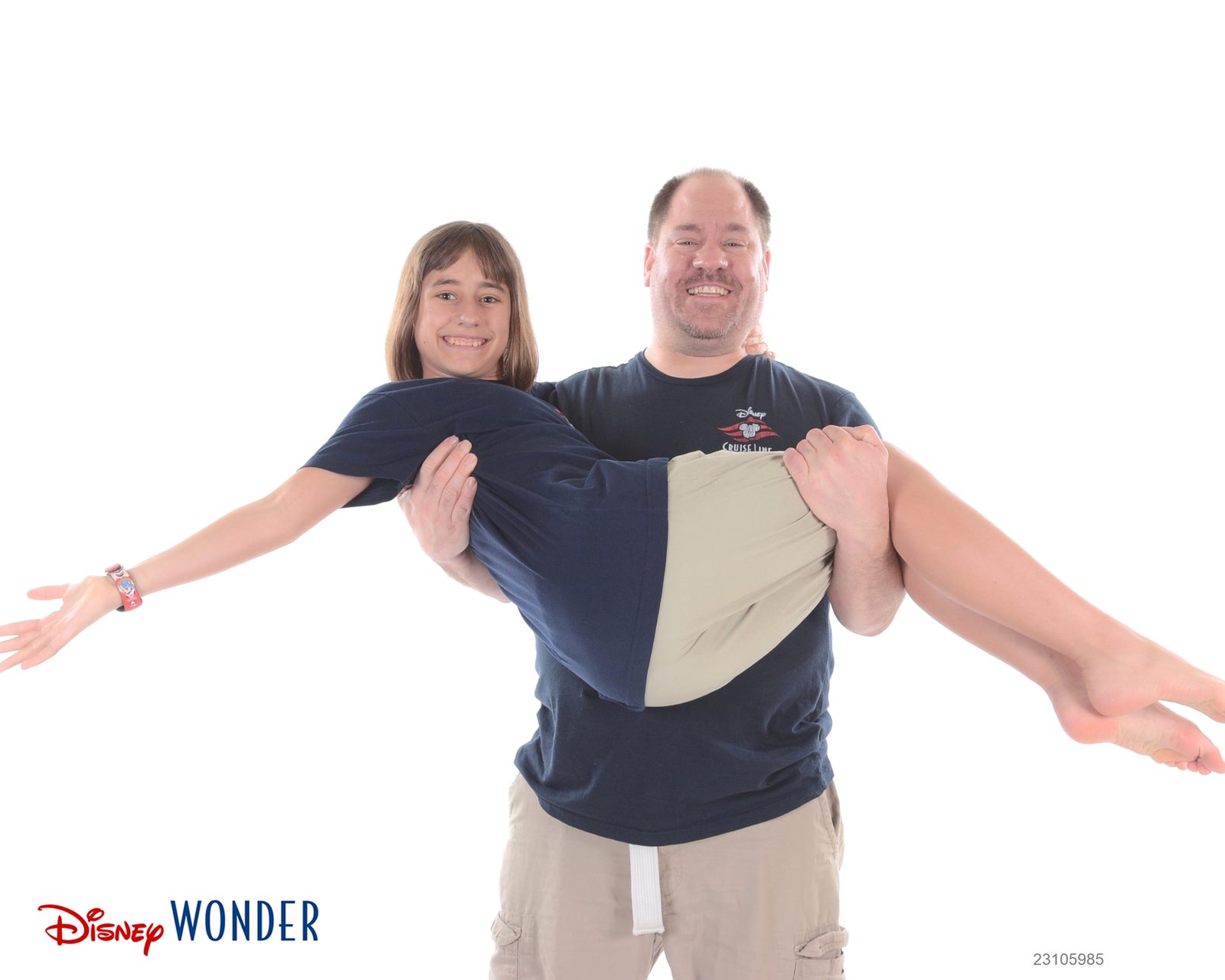 Lisa in Michael's arms for a portrait on the Wonder
