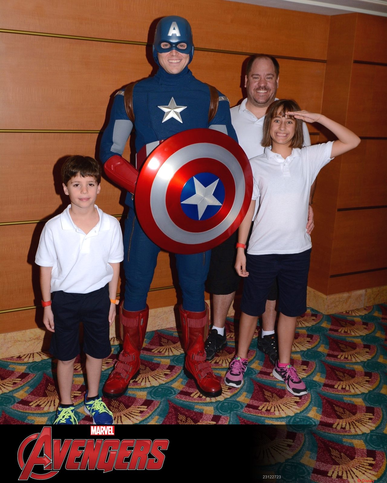 Thomas, Captain America, Michael and Lisa on the Wonder