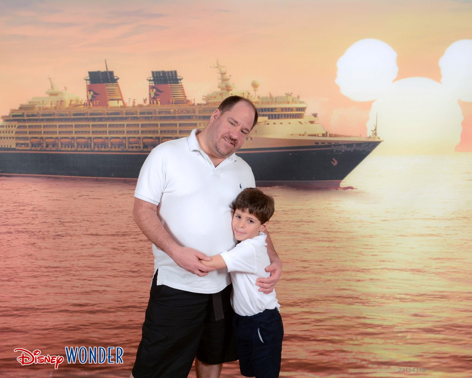 Thomas and Michael with the Wonder at sunset behind us