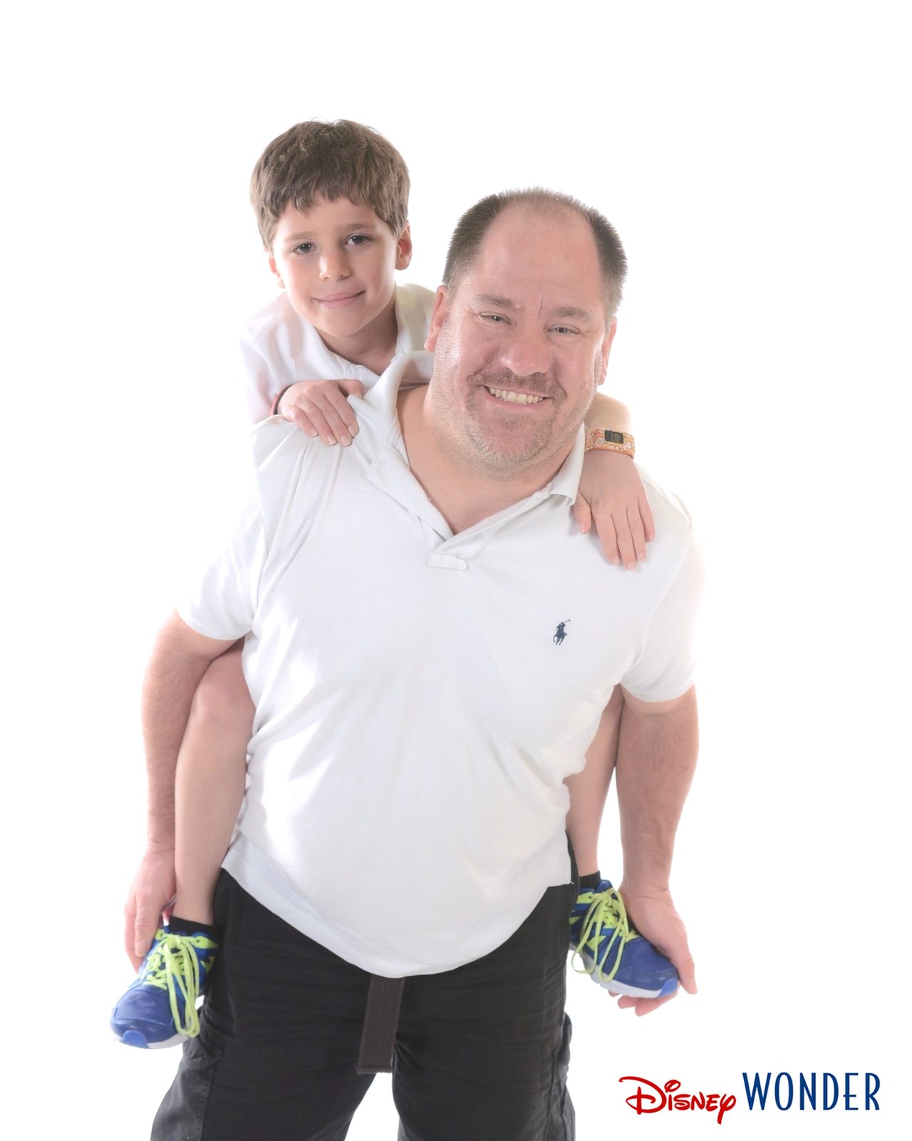 Thomas on Michael's shoulders for the ship portrait