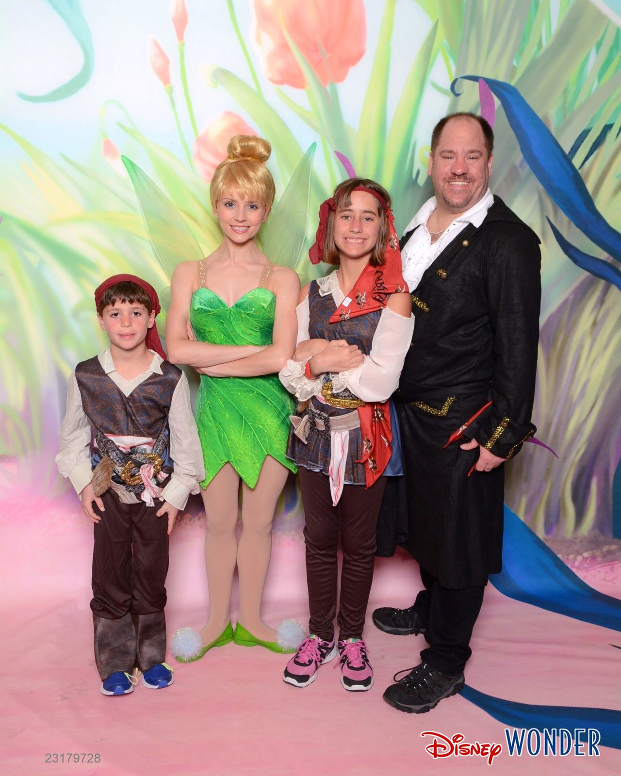 Thomas, Tinker Bell, Lisa and Michael on Pirate Night