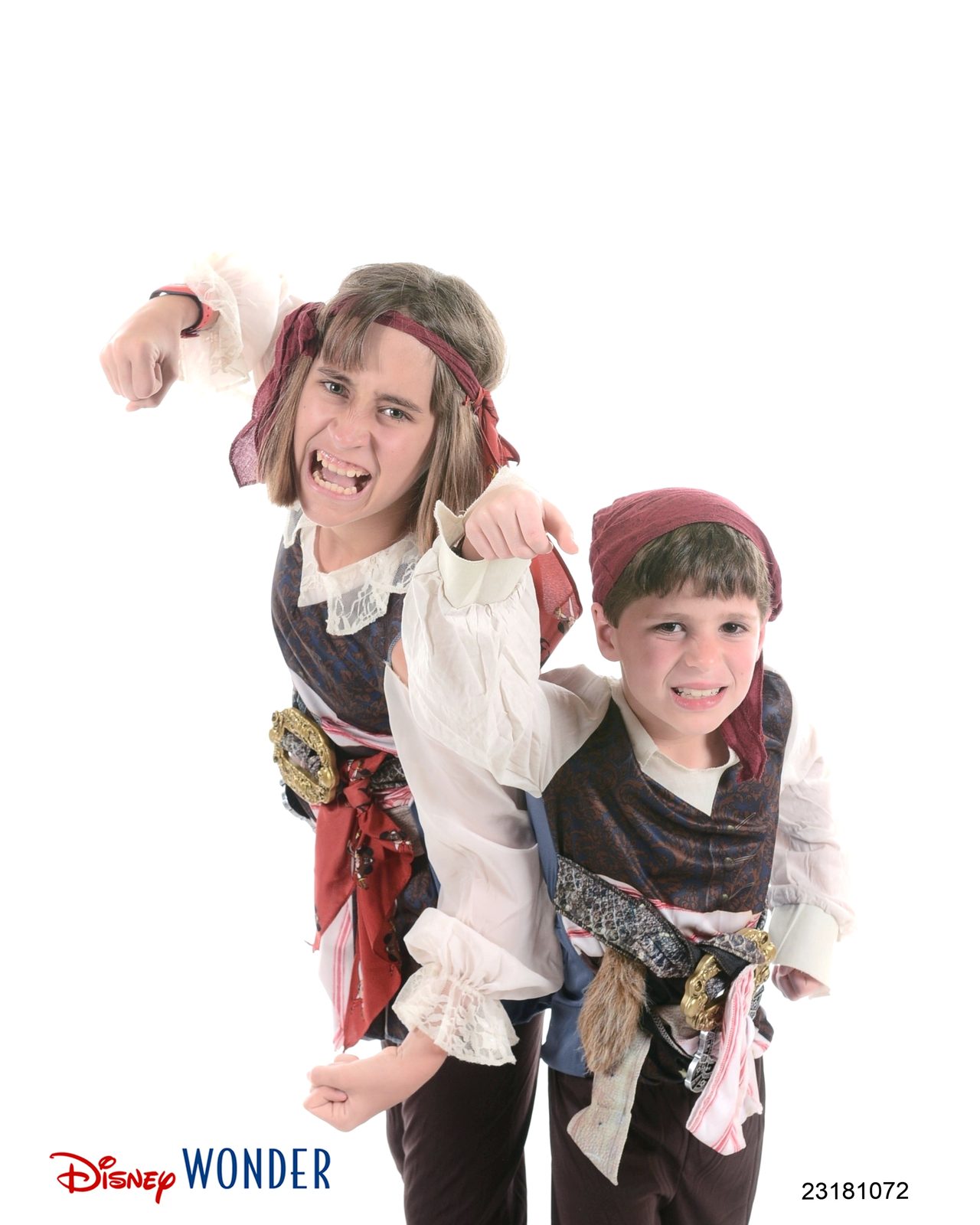 Lisa and Thomas making pirate faces
