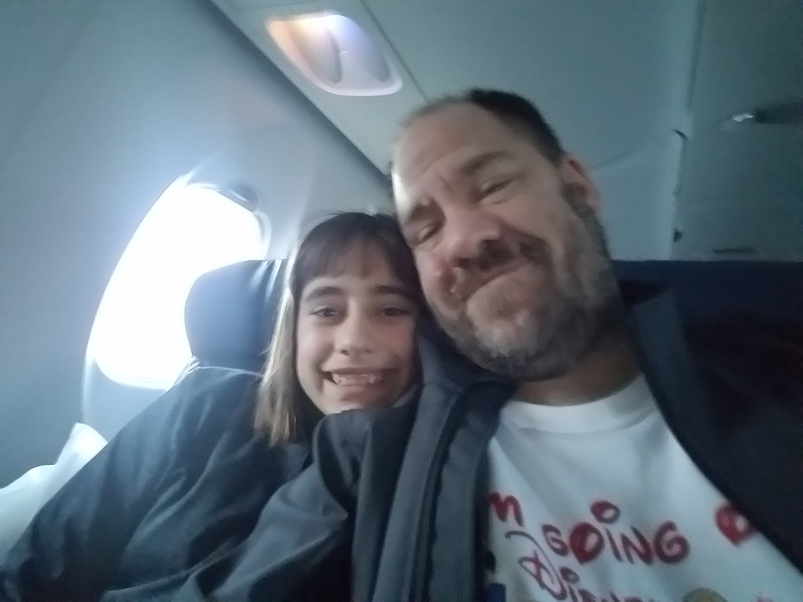 Lisa and me on the flight to San Juan