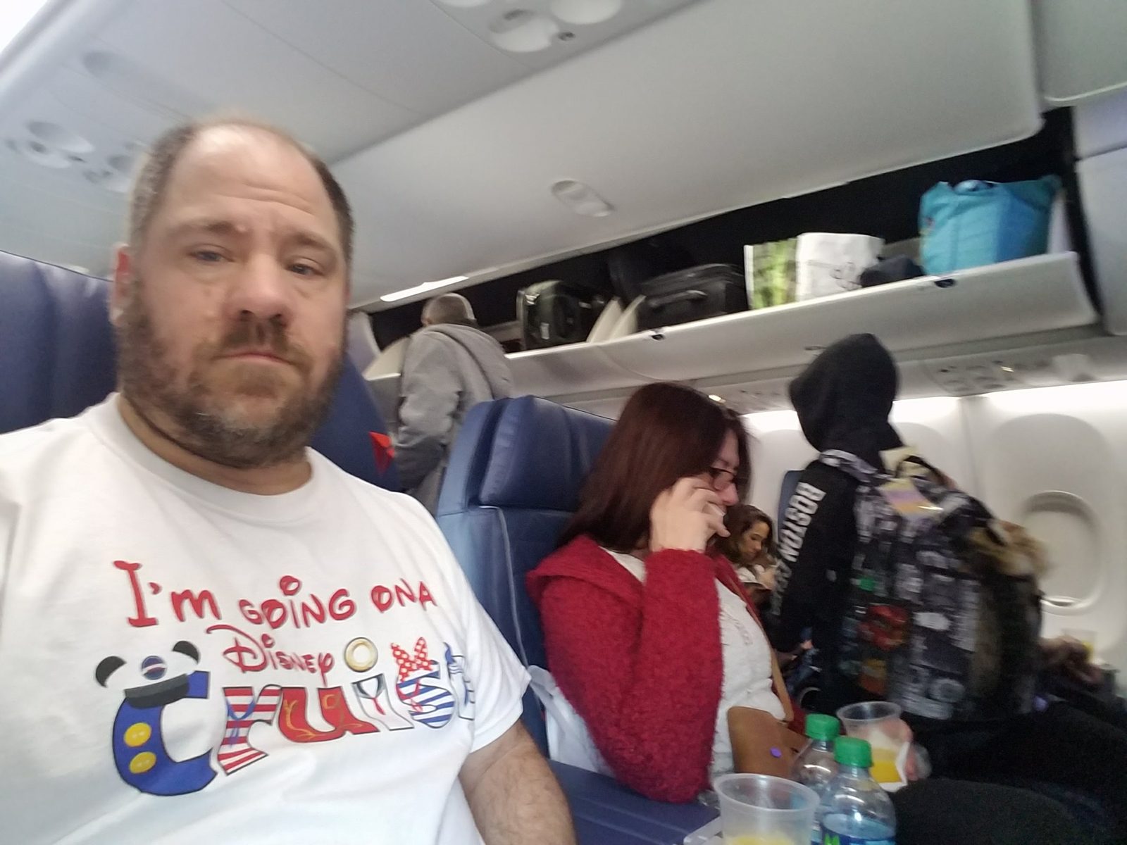 My Disney Cruise shirt already on for the flight