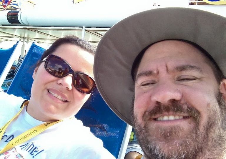 Kathy and me on deck on the Wonder