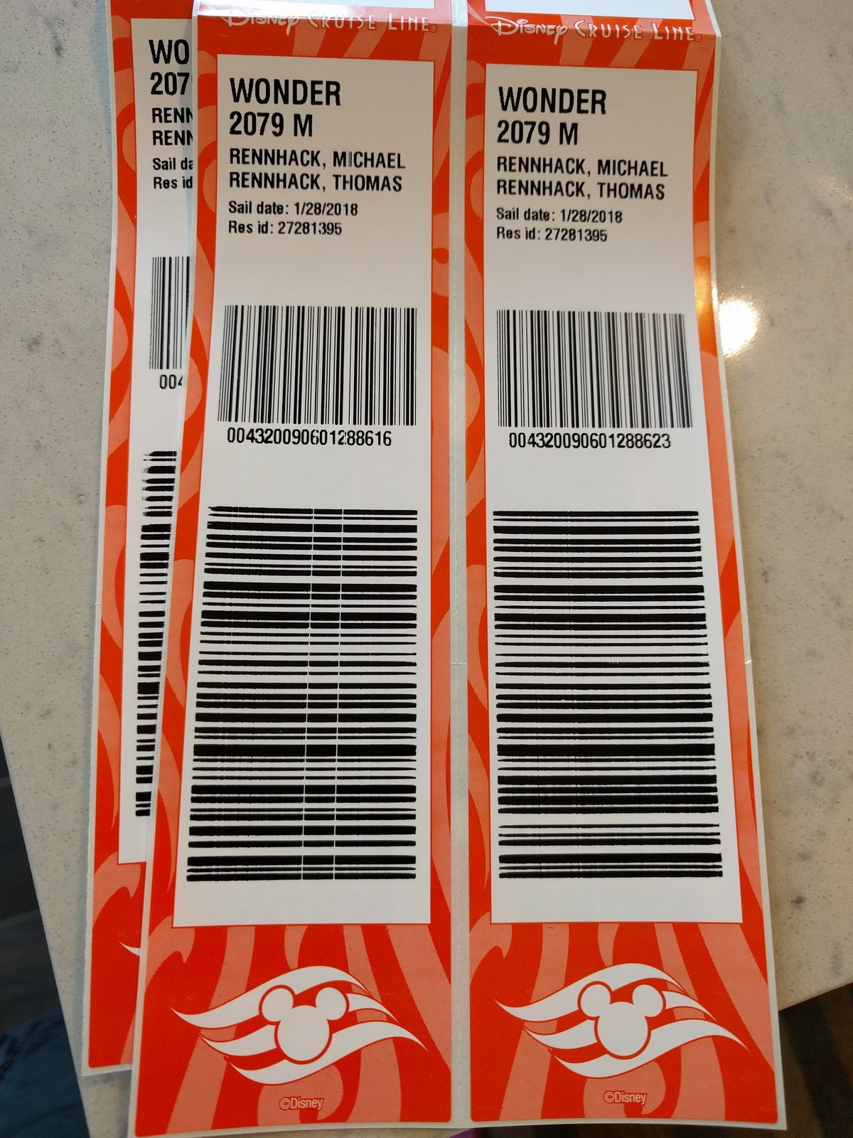 Our luggage tags for the Wonder