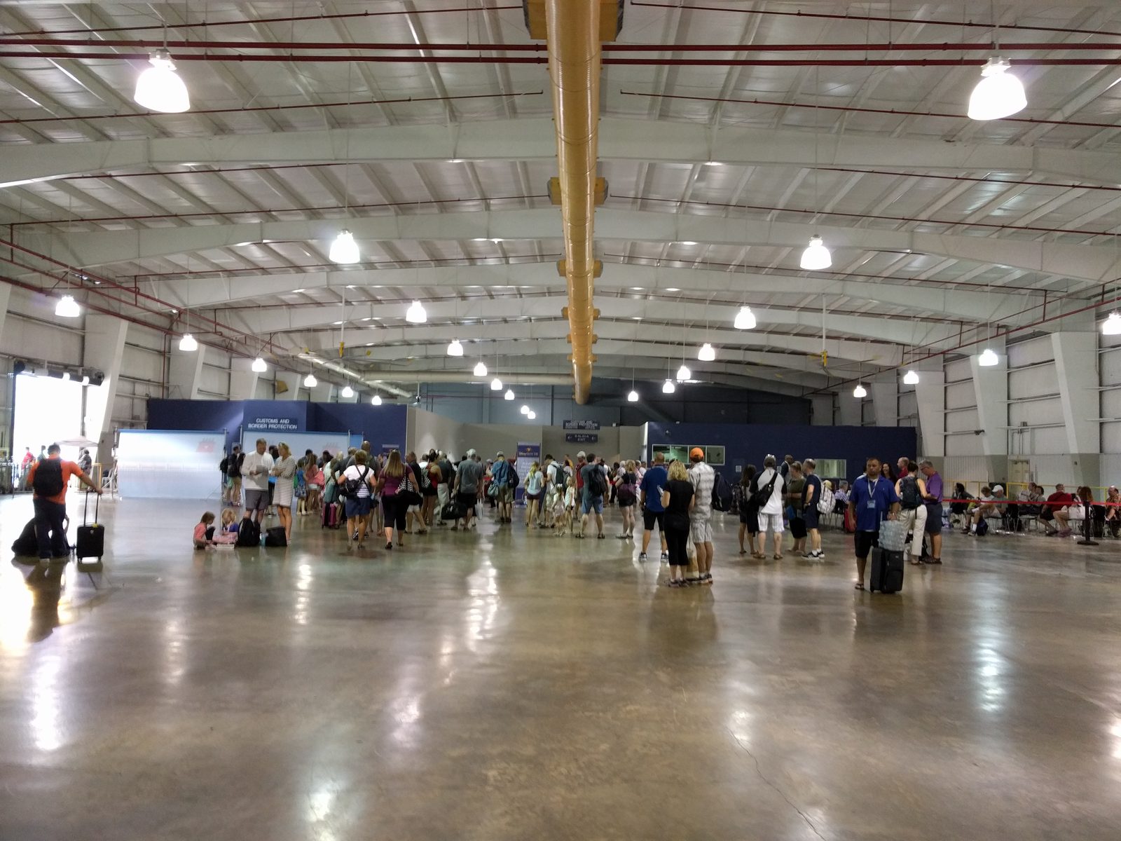 Waiting to check in at the San Juan cruise terminal