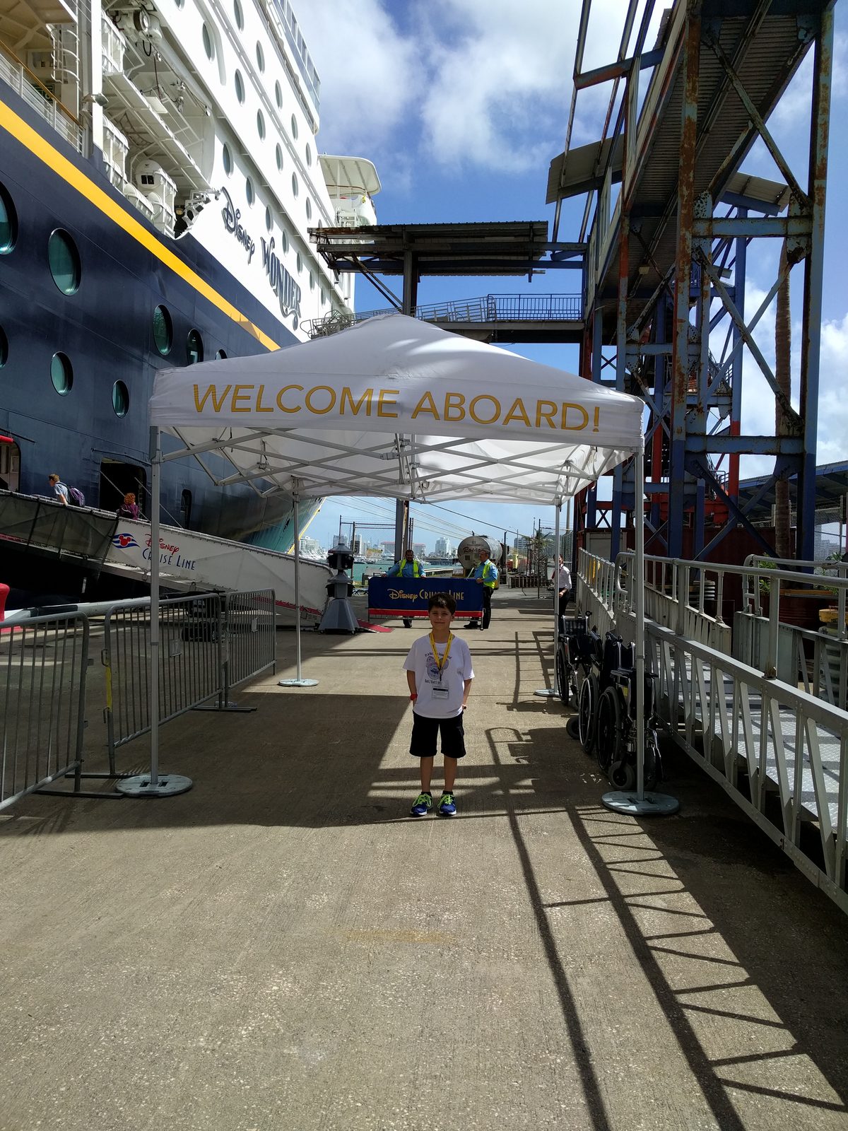 Walking up to board the Wonder