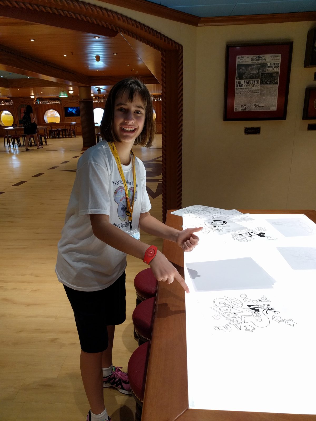 Lisa at the Animator's Studio drawing table