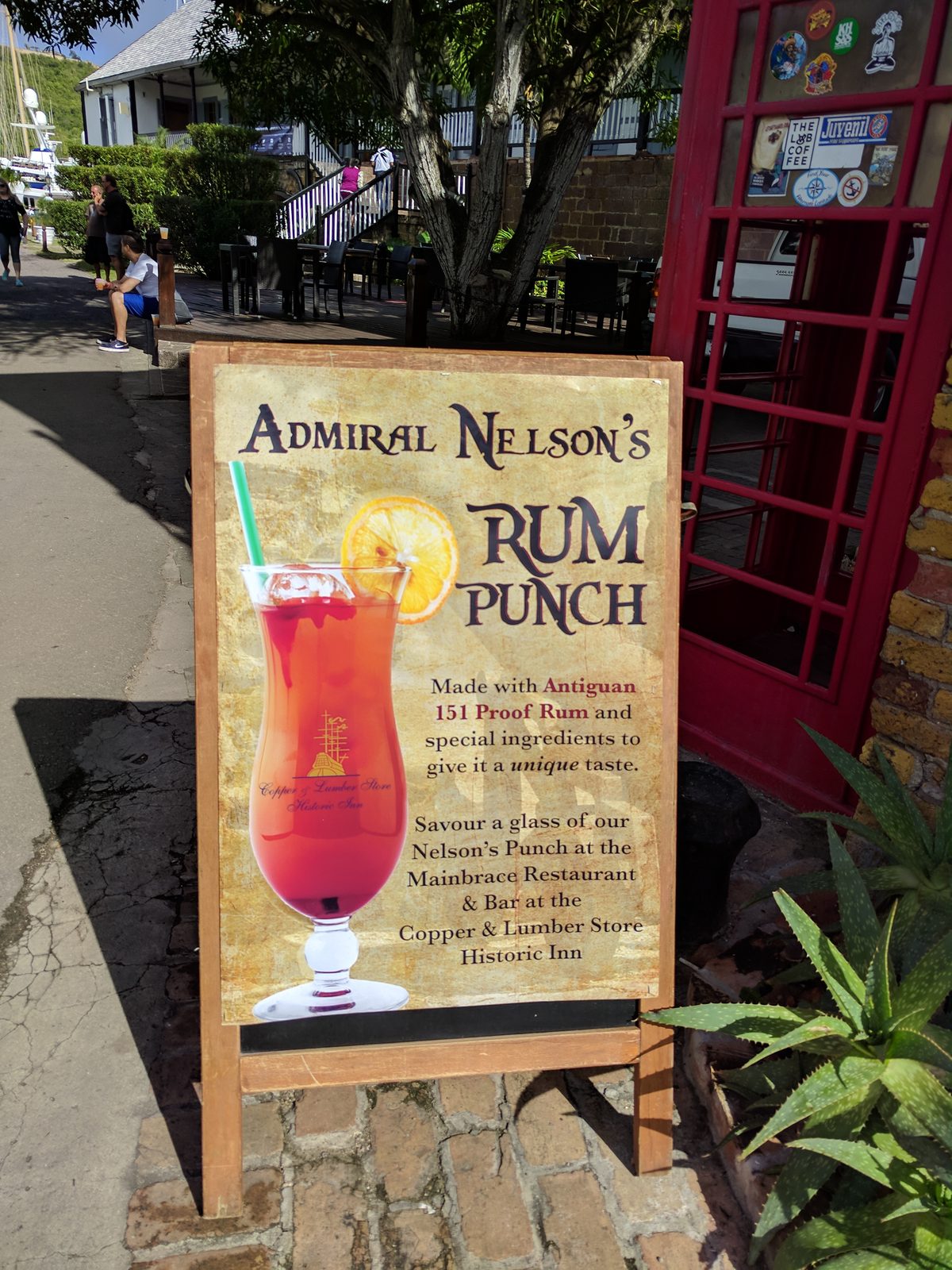 Rum punch sign at the dockyard