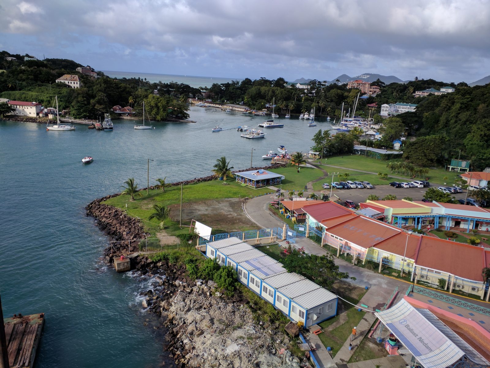 Looking back at the Castries coast