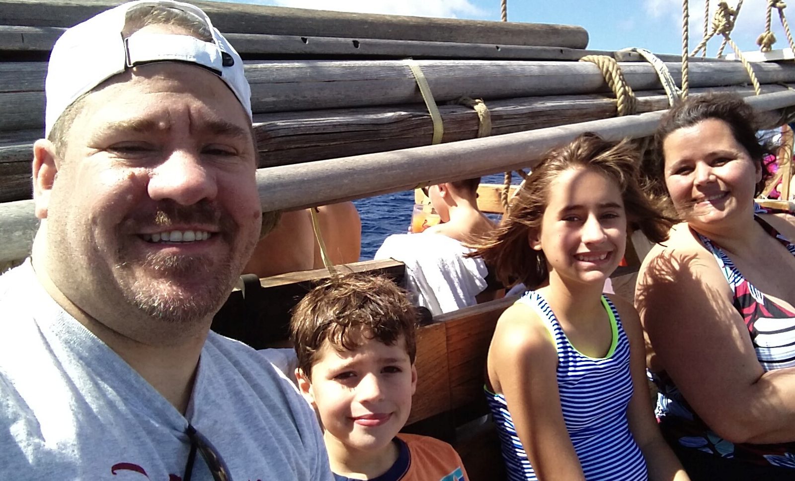 All four of us sailing to Klein Bonaire