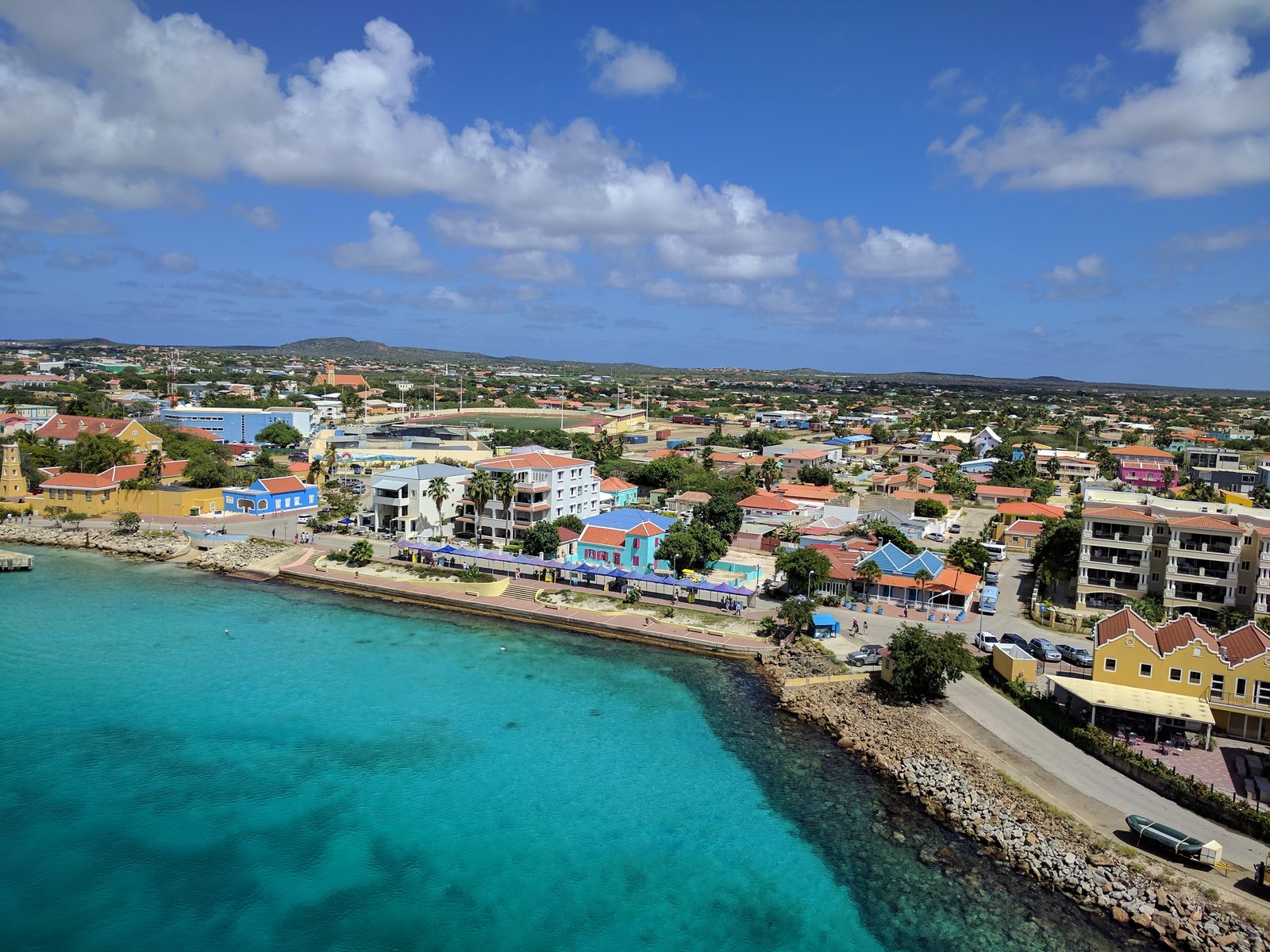 The reef colors off Bonaire from the ship