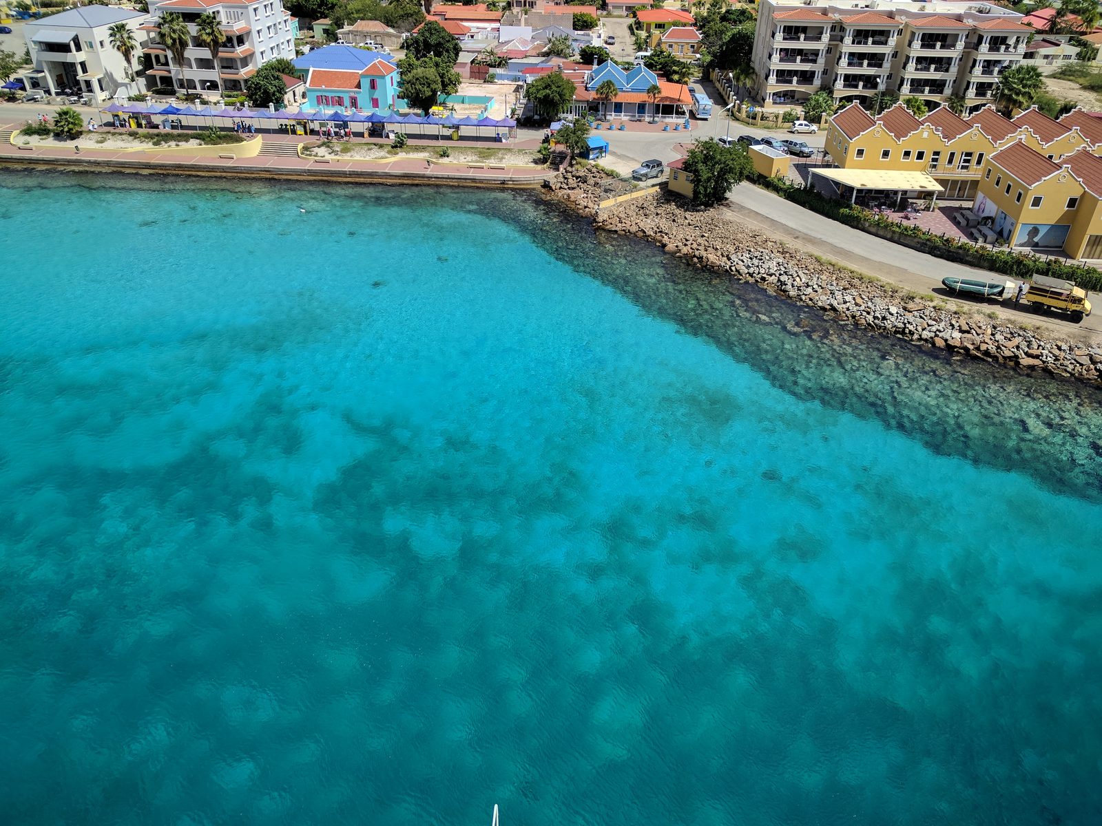 Kralendijk's waterfront from the top deck