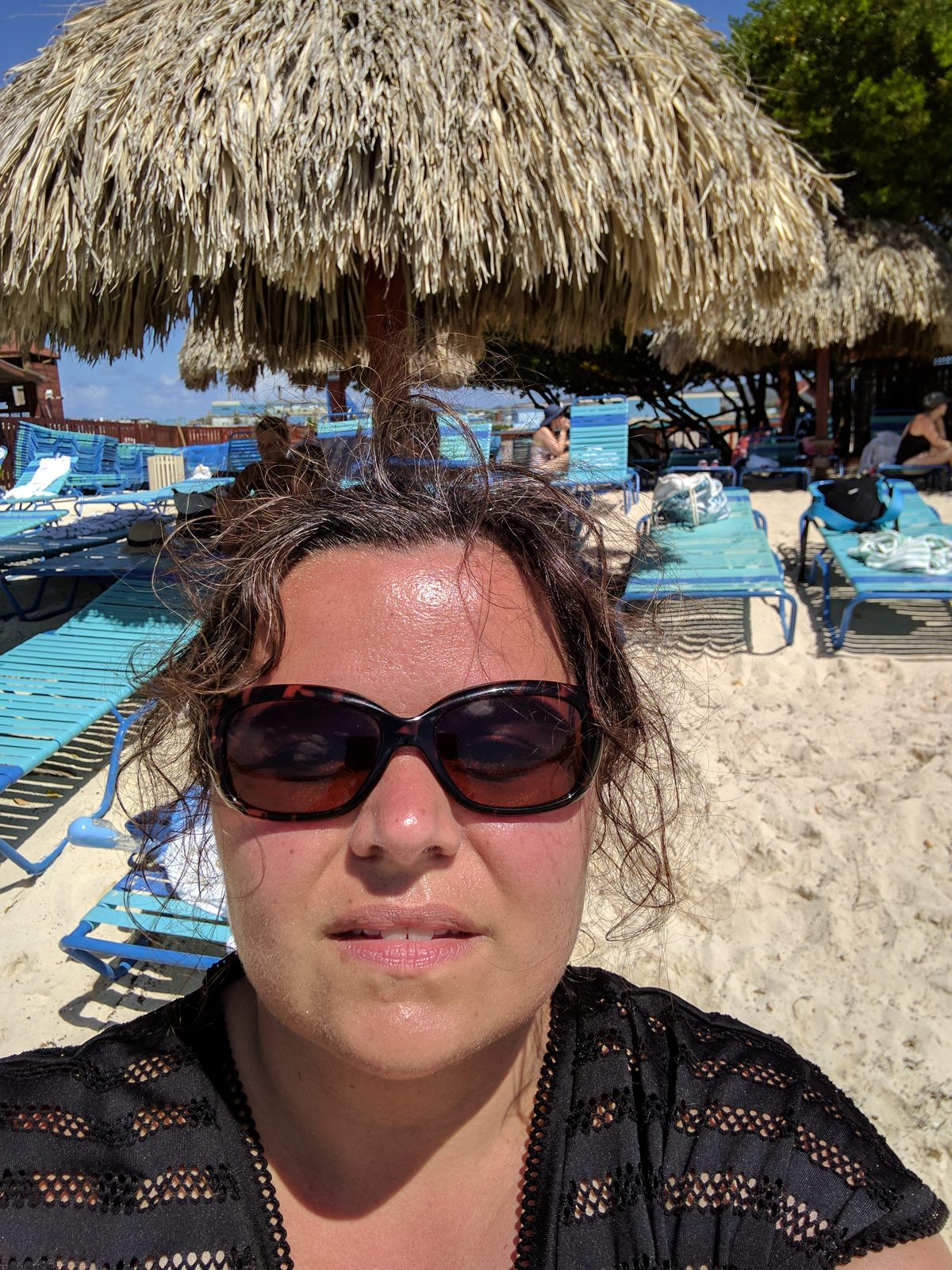 Kathy on the beach at De Palm Island