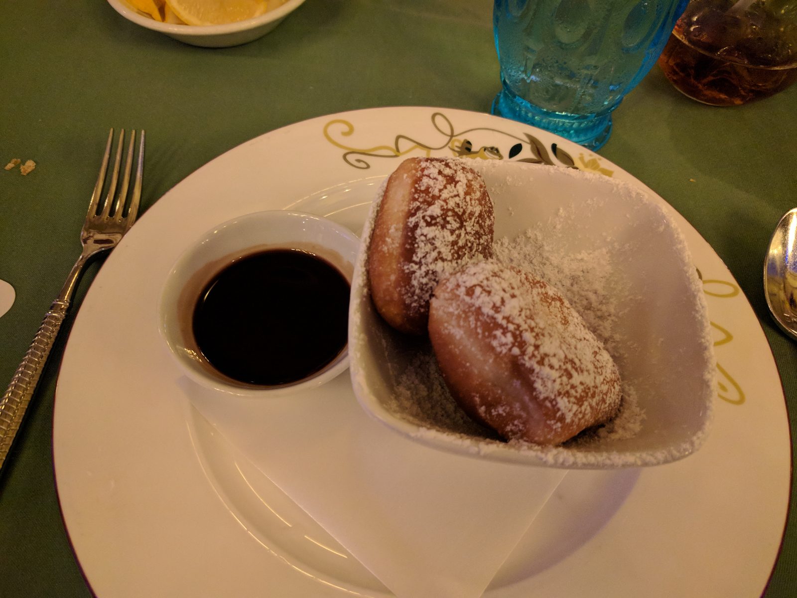 Beignets with chocolate espresso sauce on the Wonder