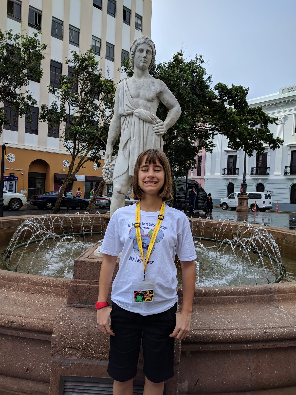 Lisa at the plaza fountain
